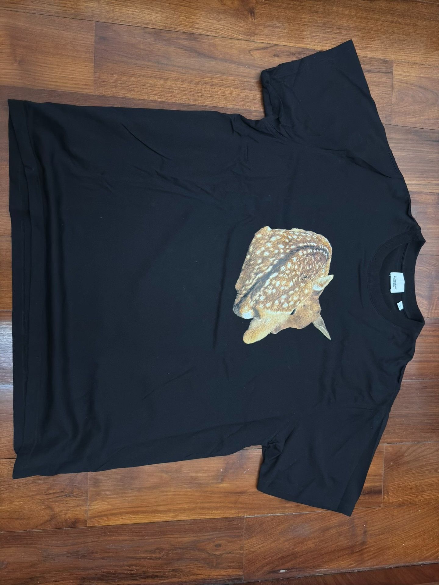 Burberry Burberry SS22 Black Bambi Deer Back Letter Tee Size US L / EU 52-54 / 3 - 1 Thumbnail