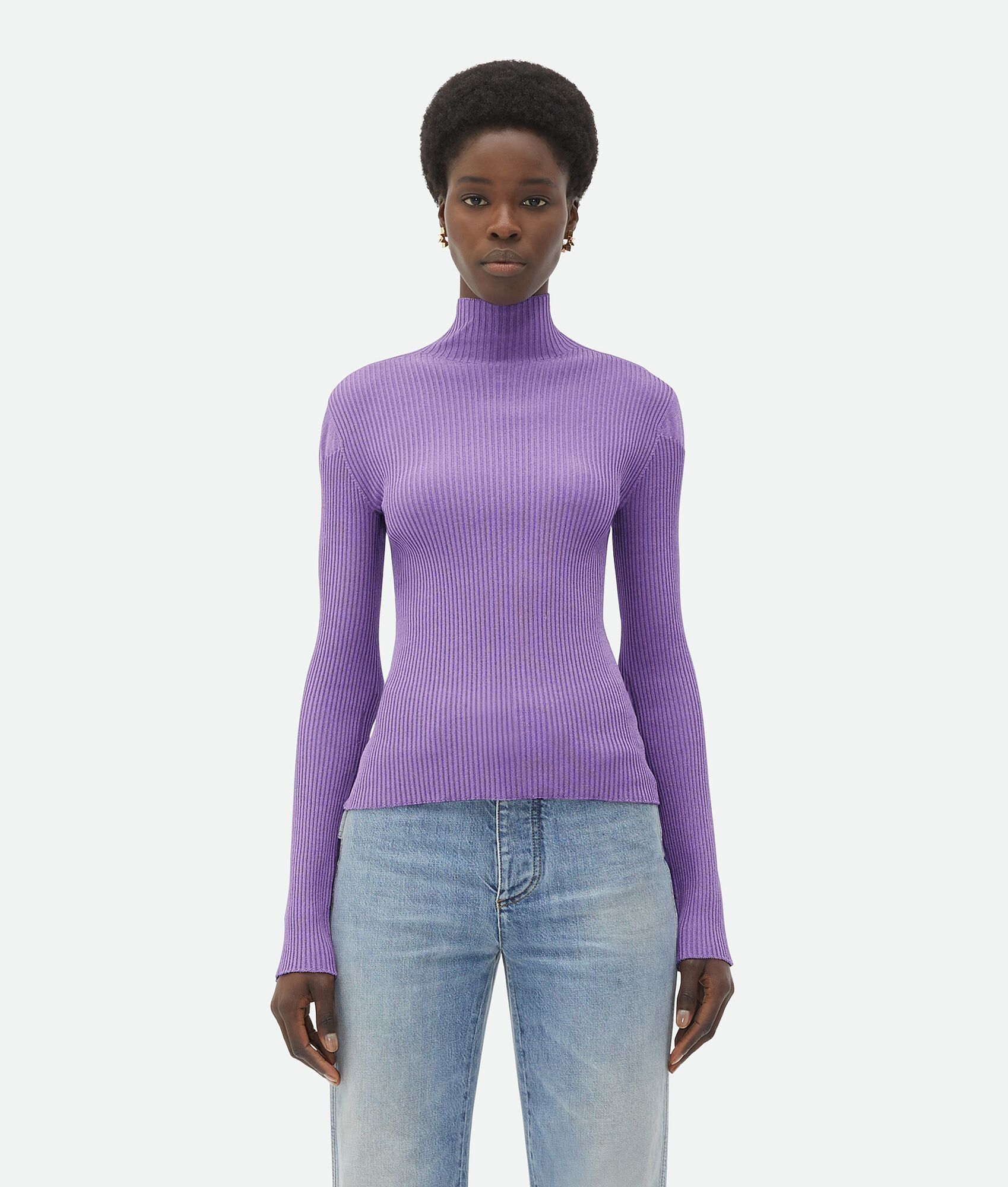 Bottega Veneta o1bcso1str0725 Light Silk Sweater in Heather Size L / US 10 / IT 46 - 1 Thumbnail