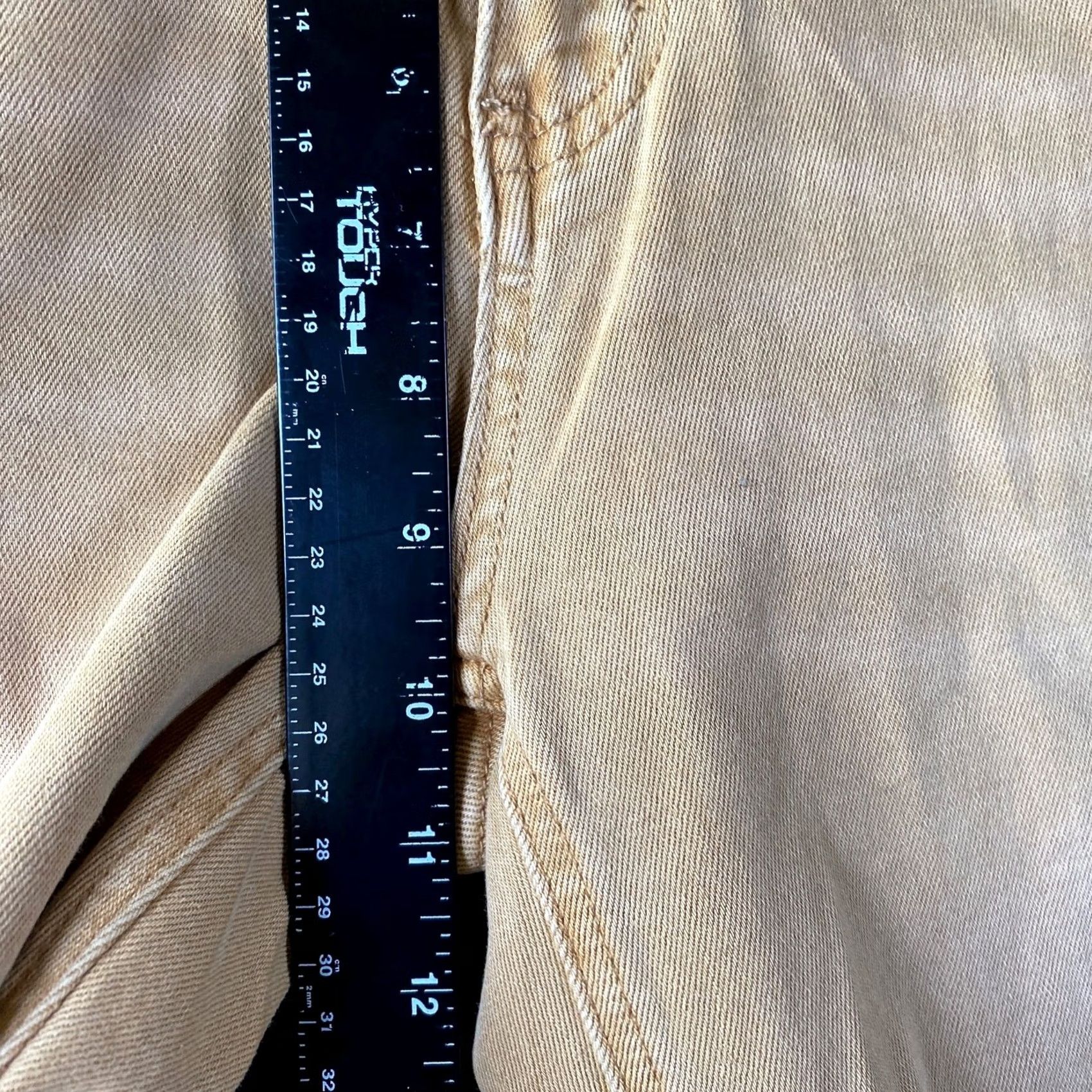 MOTHER Vervet Womens Jeans Army Khaki Vintage High Rise Crop Flare Stretch 24 Size 42" / US 20 - 6 Thumbnail