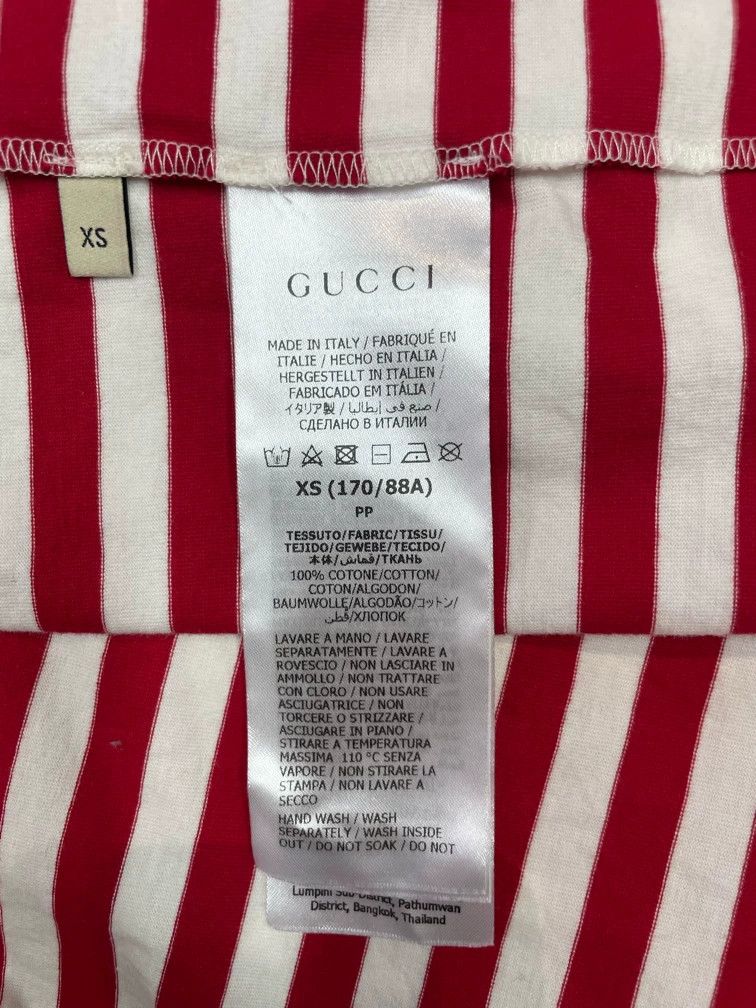 Gucci Gucci Red striped letter Logo printed striped short sleeve Size XS / US 0-2 / IT 36-38 - 5 Thumbnail