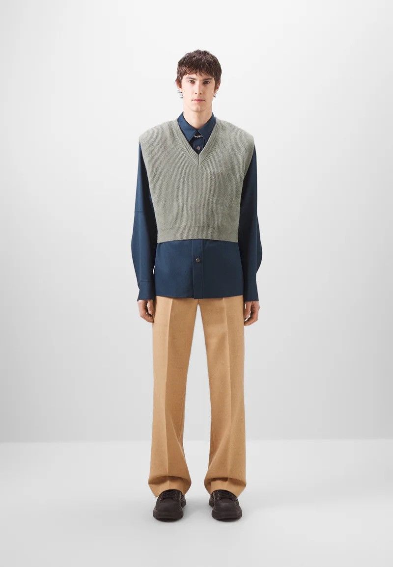 Wooyoungmi !DS! SS23 Wooyoungmi Green Knitted V-Neck Vest Size US M / EU 48-50 / 2 - 3 Thumbnail