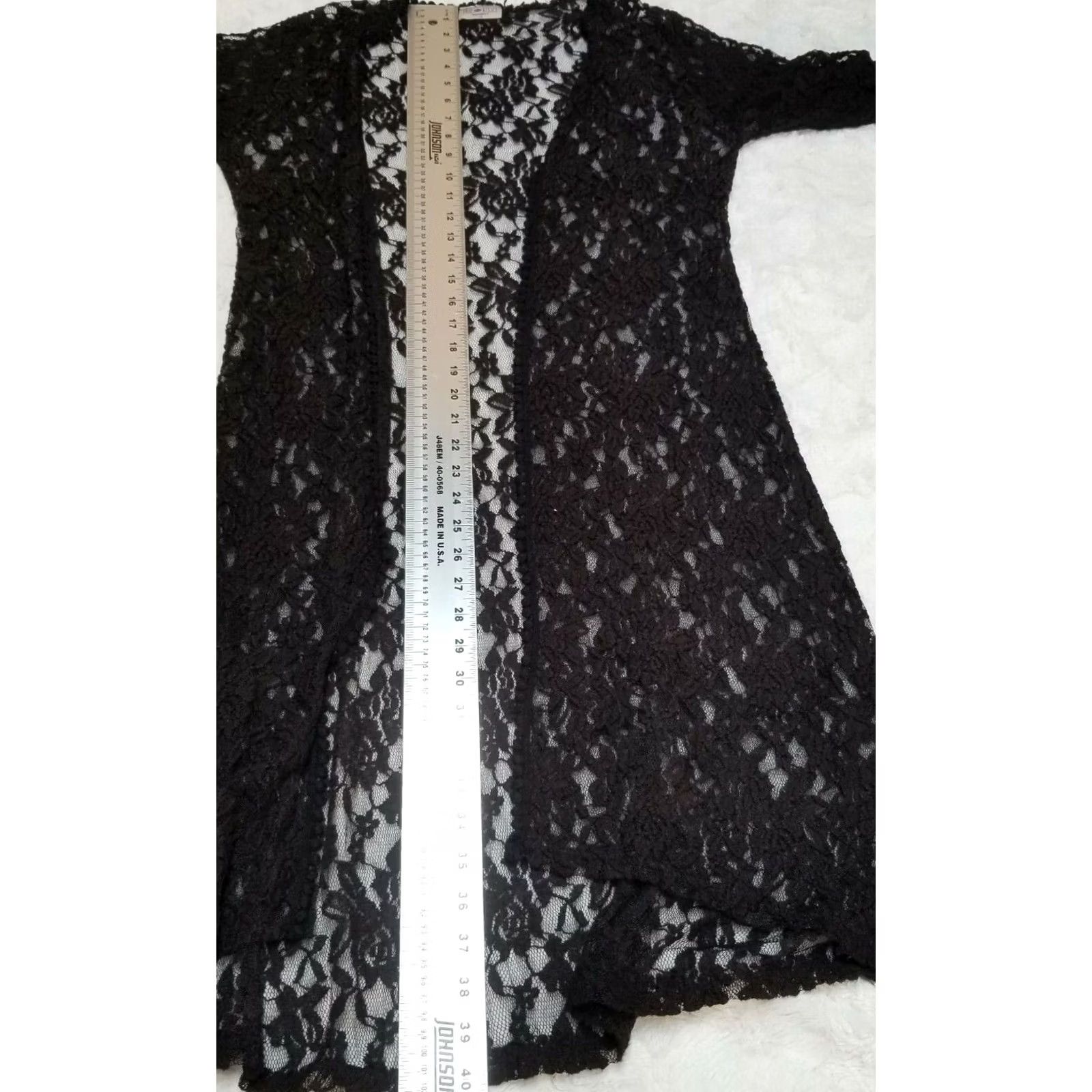 Vintage Free Kisses Maternity Womens Medium Black Lace Cardigan Open Front Casual Size M / US 6-8 / IT 42-44 - 5 Thumbnail
