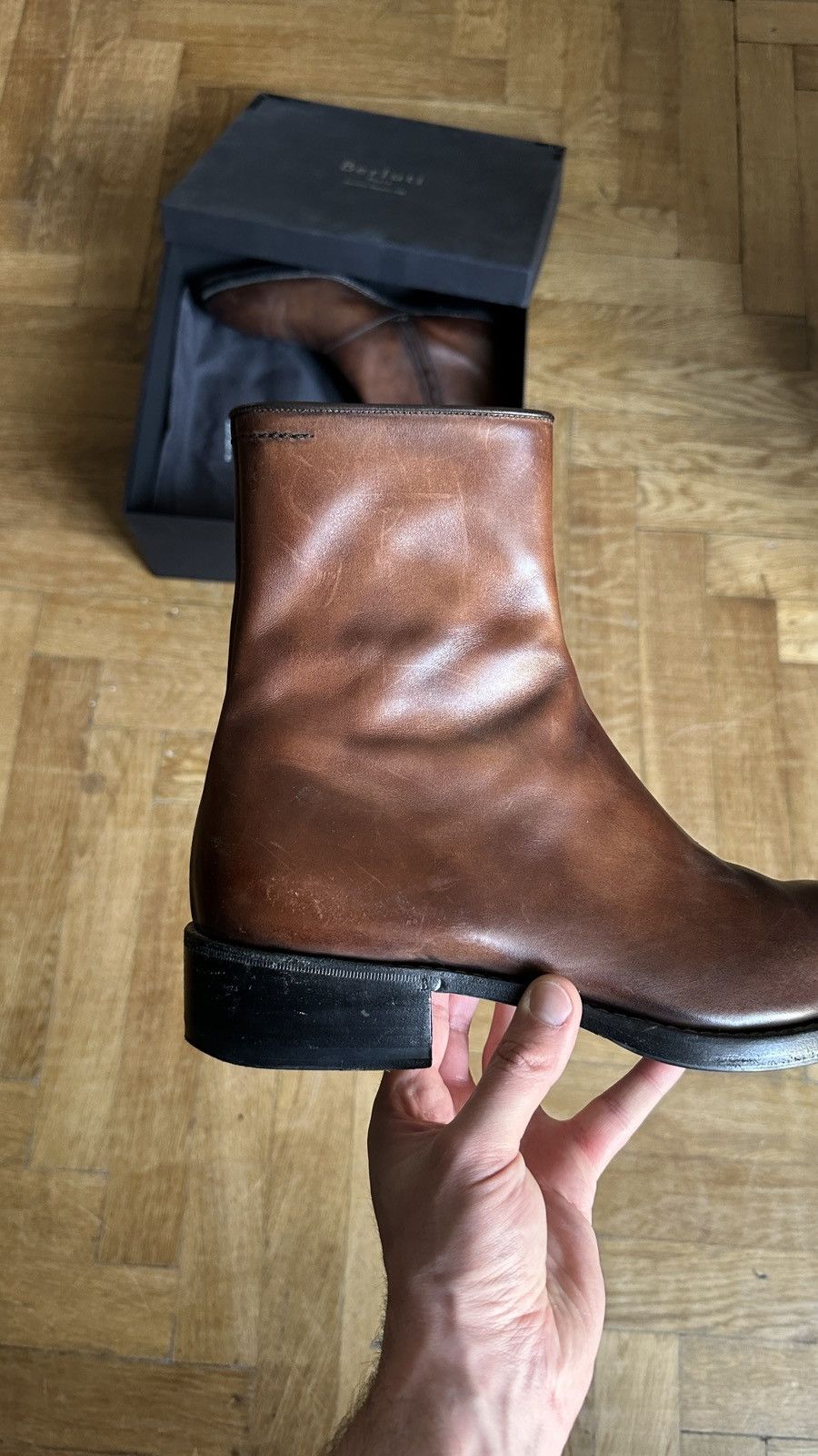 Berluti 2018 Runway Caractere Boots in Brown Patina Size US 10.5 / EU 43-44 - 3 Thumbnail