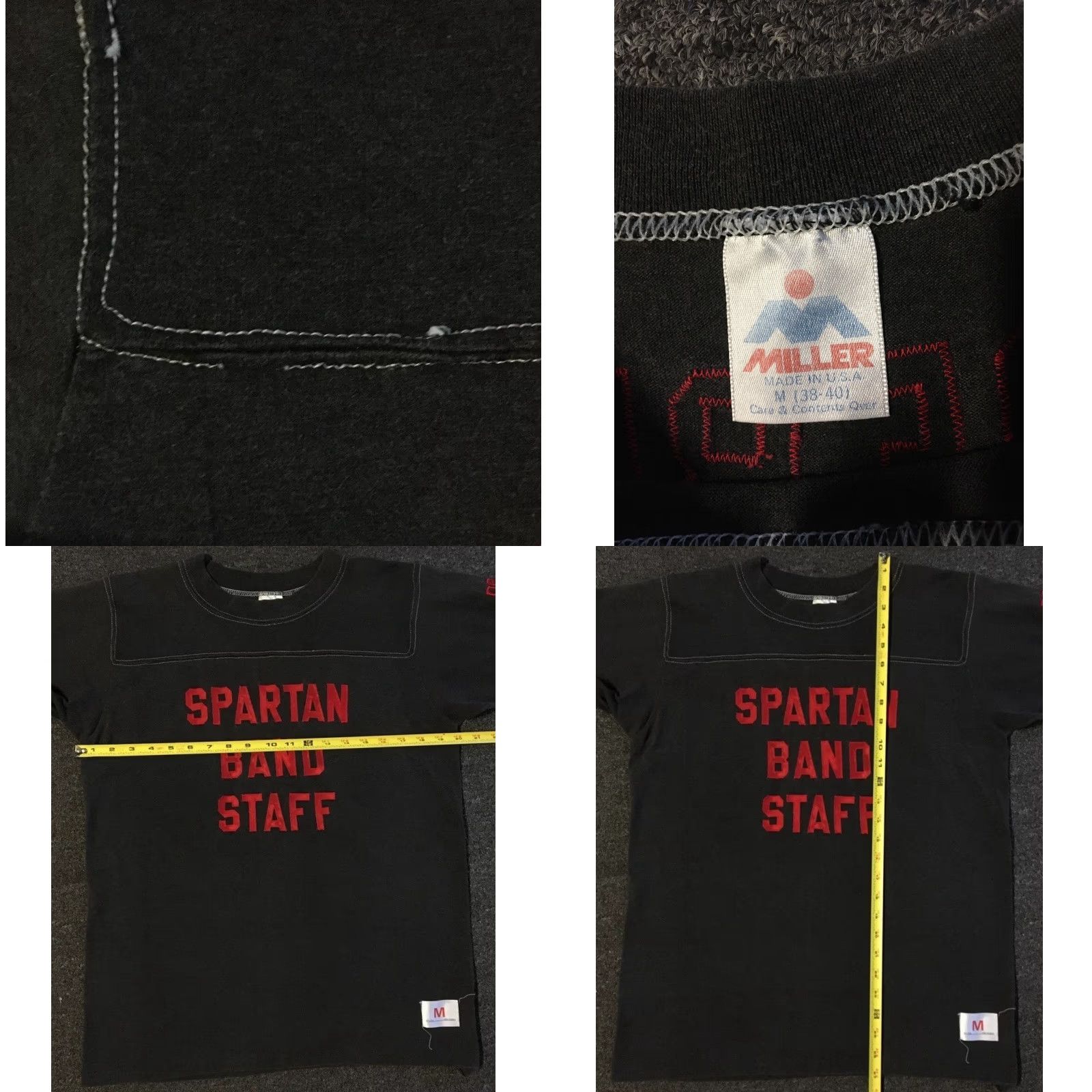 Vintage VINTAGE Spartan Band Drum Major T-Shirt Mens M Black 80s 90s College School Grunge Concert Music Sports USA Retro Rock Size US M / EU 48-50 / 2 - 9 Thumbnail