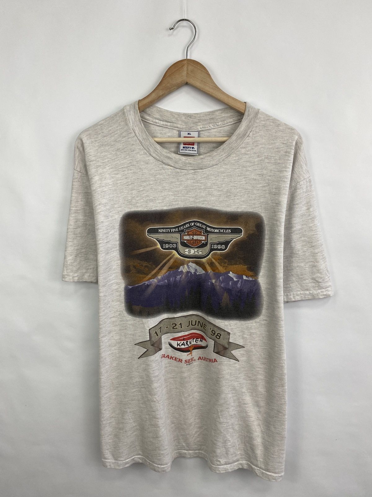 Harley Davidson 🇦🇹 Vintage 1998 Harley Davidson Karnten Austria T-Shirt Y2K Size US XL / EU 56 / 4 - 3 Thumbnail