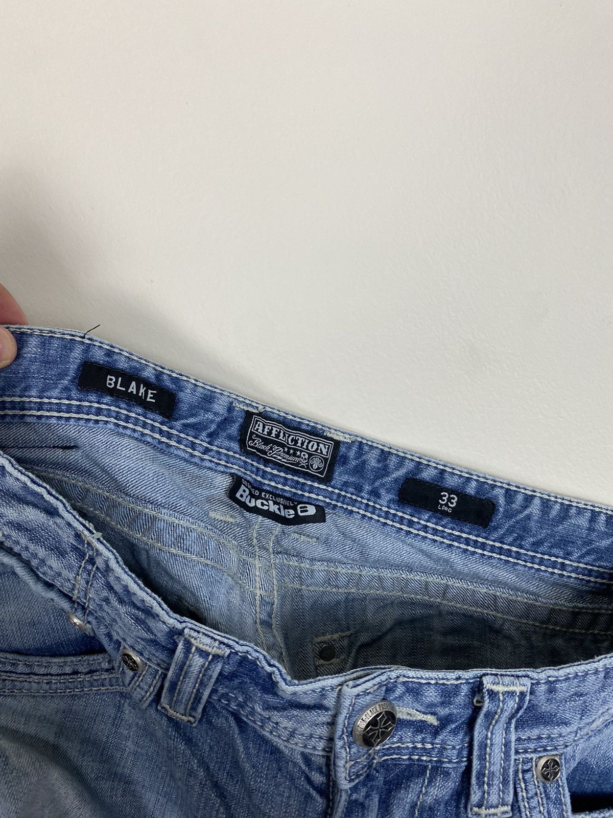 Affliction × Vintage Y2K Crazy Affliction Denim Jeans Grail Size US 33 - 11 Thumbnail