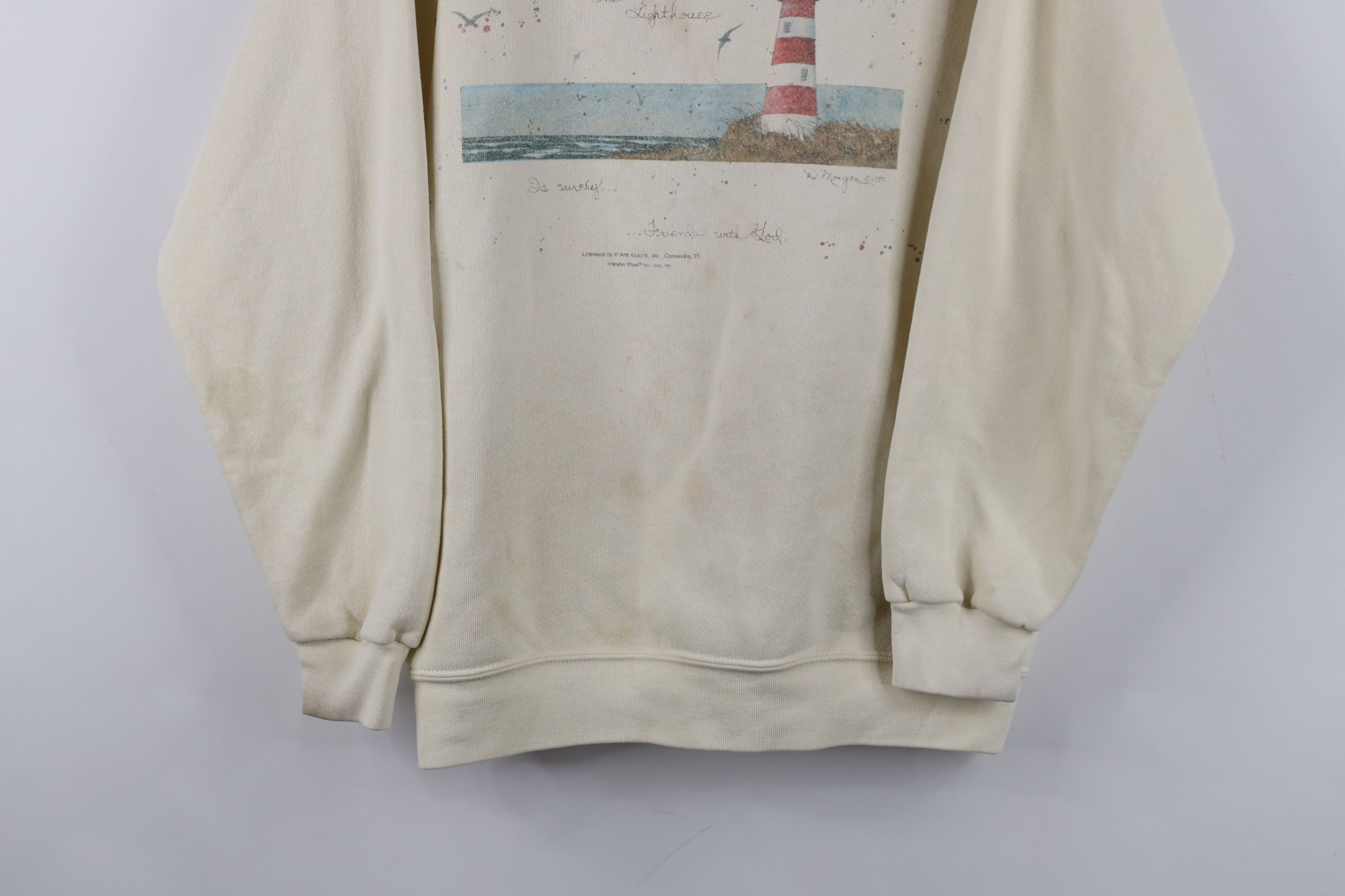 Vintage Vintage 90s Streetwear Lighthouse Collared Sweatshirt USA Size L / US 10 / IT 46 - 3 Thumbnail