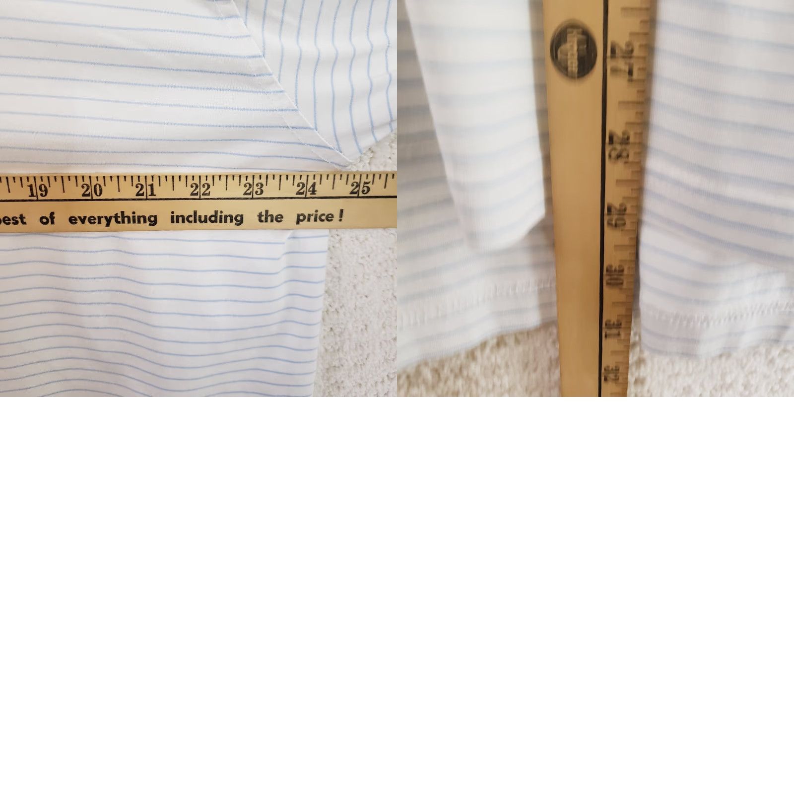 Peter Millar Peter Millar Shirt Mens Large White Blue Striped Golf Polo Cotton OCC Logo Shirt Size US L / EU 52-54 / 3 - 9 Thumbnail