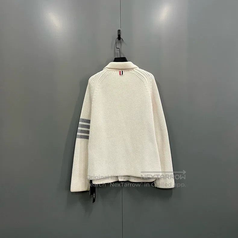 Thom Browne Thom Browne Beige Knit Jacket Size US XXL / EU 58 / 5 - 2 Thumbnail