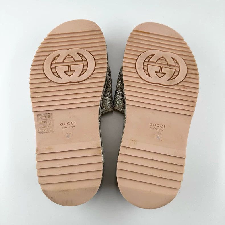 Gucci Gucci Double G Logo Silver Slide Sandals-2505 Size US 4.5 / IT 34.5 - 6 Thumbnail