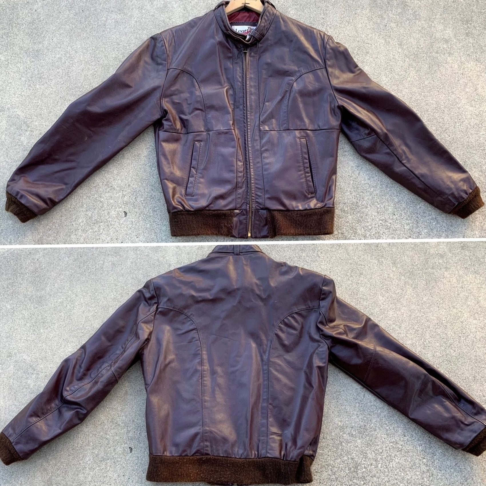 Sears VINTAGE Sears The Leather Shop leather jacket racer jacket 38 reg Brown Mens Jacket Size 38 Racer Vintage Leather Shop Sears Mens Jacket Size US XXS / EU 40 - 4 Thumbnail