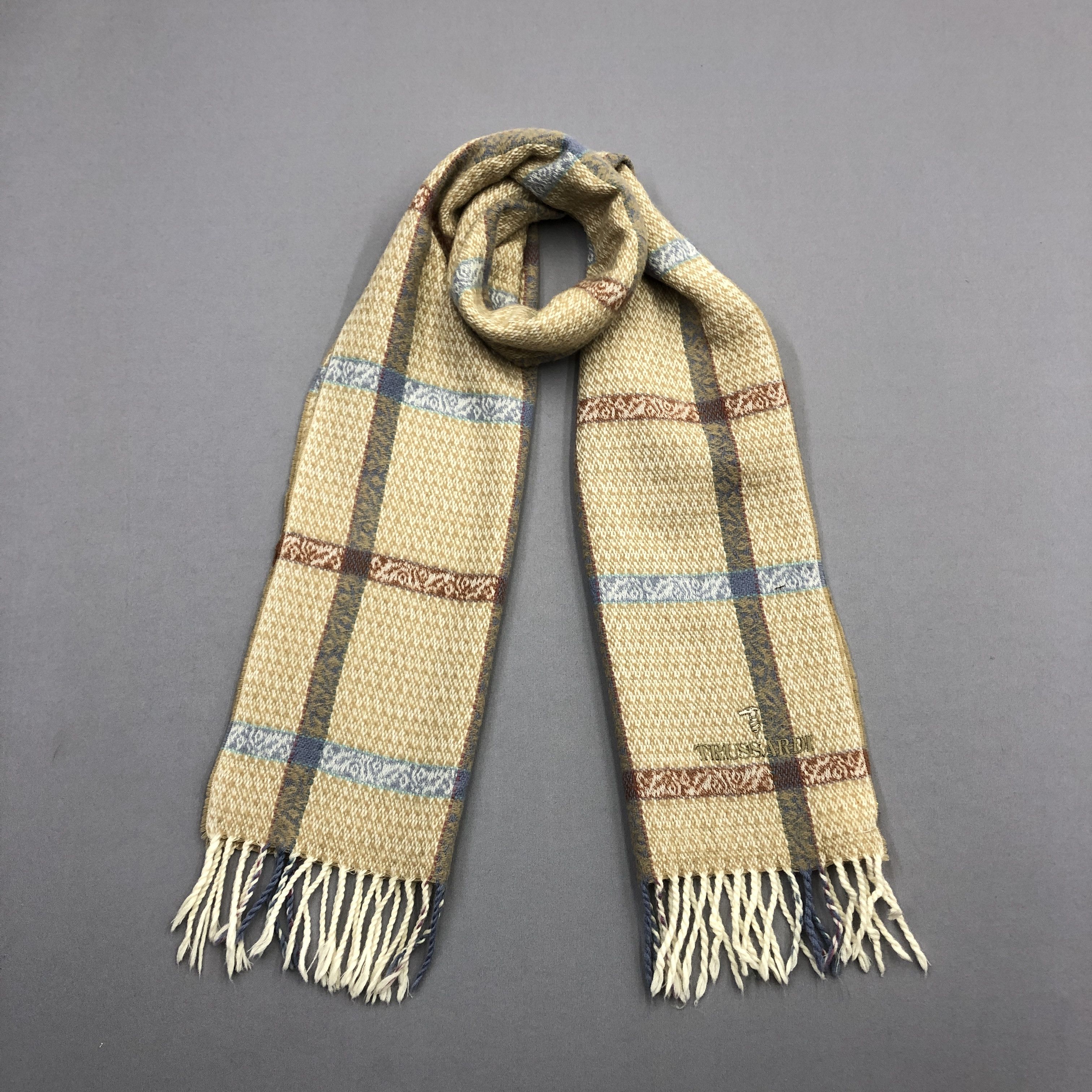 Trussardi Vintage 90s Trussardi Scarf Muffler Wool Cashmere Scarves Size ONE SIZE - 1 Thumbnail