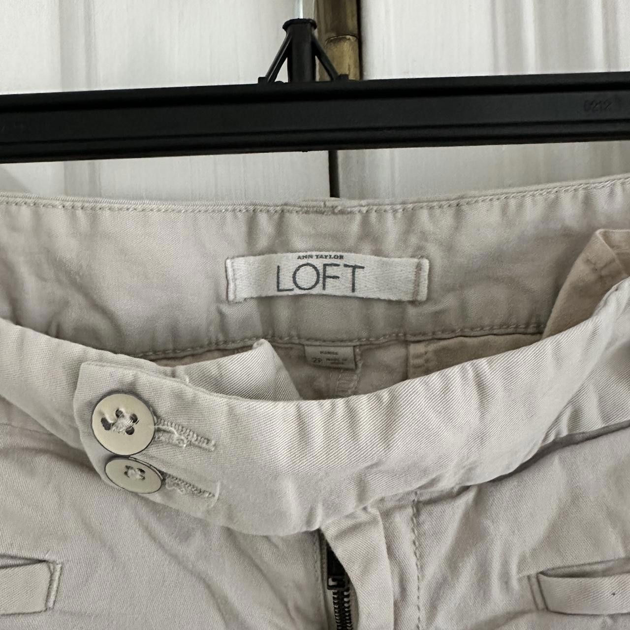 Designer LOFT Petite Women's Grey and Cream Trousers Size 26" / US 2 / IT 38 - 3 Thumbnail