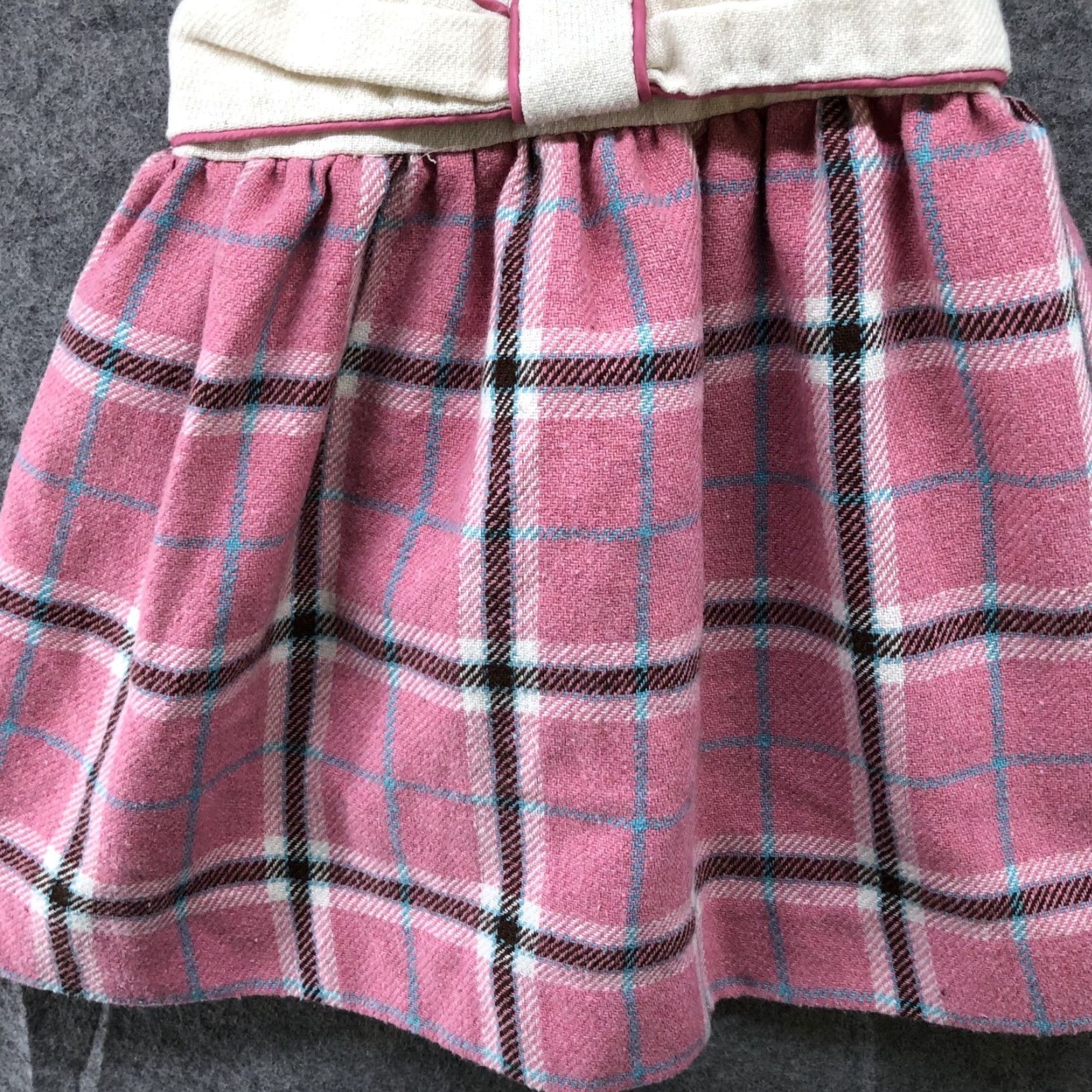 Vintage VINTAGE Polly Flinders Dress Girls 18M Wool Blend Pink Plaid Pinafore Sleeveless Size ONE SIZE - 4 Thumbnail