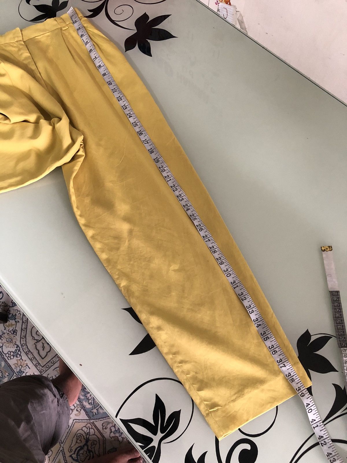 Balenciaga Vintage 90s Balenciaga Paris Yellow Trouser Pants Size 26" / US 2 / IT 38 - 21 Thumbnail