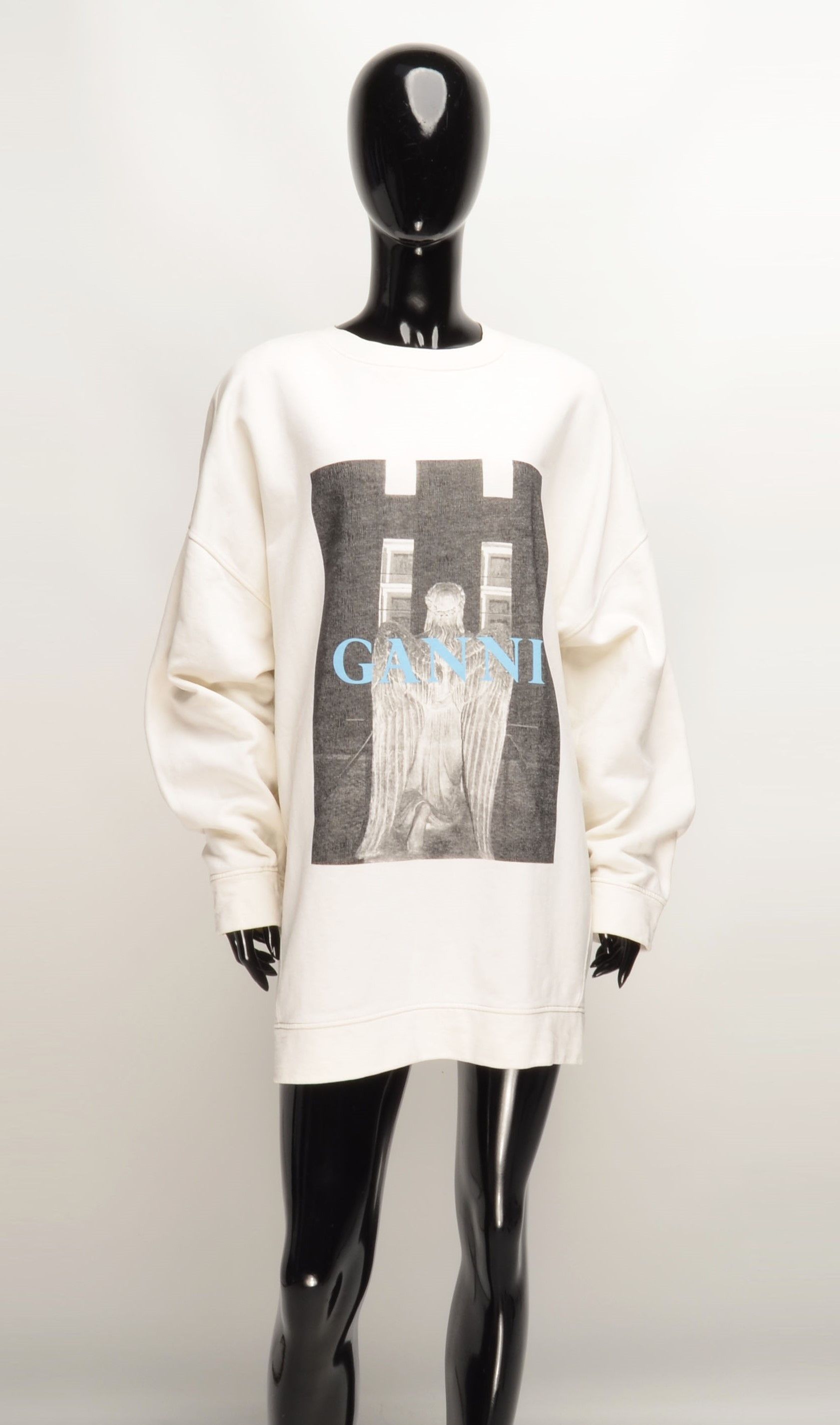 Ganni Ganni Milky Oversized Printed Long Sleeve Sweatshirt Size XS / US 0-2 / IT 36-38 - 1 Thumbnail