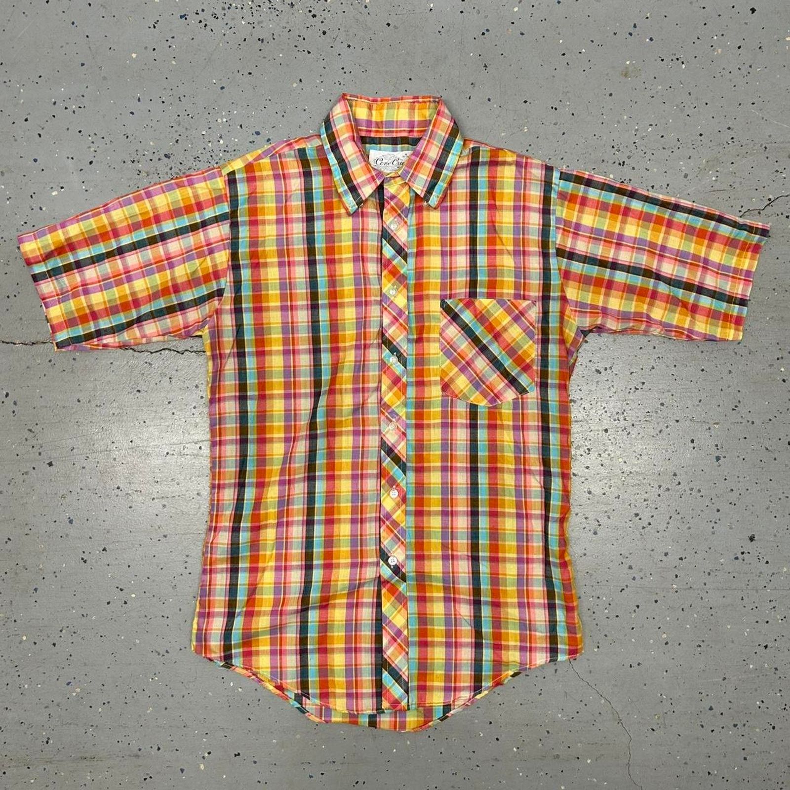Other VTG 80s multi-coloured plaid button-up shirt Size S / US 4 / IT 40 - 1 Thumbnail