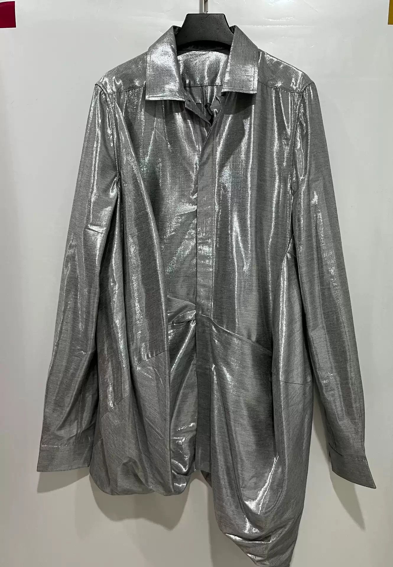Shiny silver coat clearance