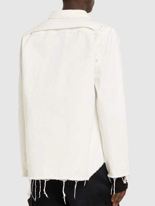 Rick Owens Drkshdw o1lsvrm0425 Denim Printed Overshirt in Black/Milk Size US M / EU 48-50 / 2 - 4 Thumbnail