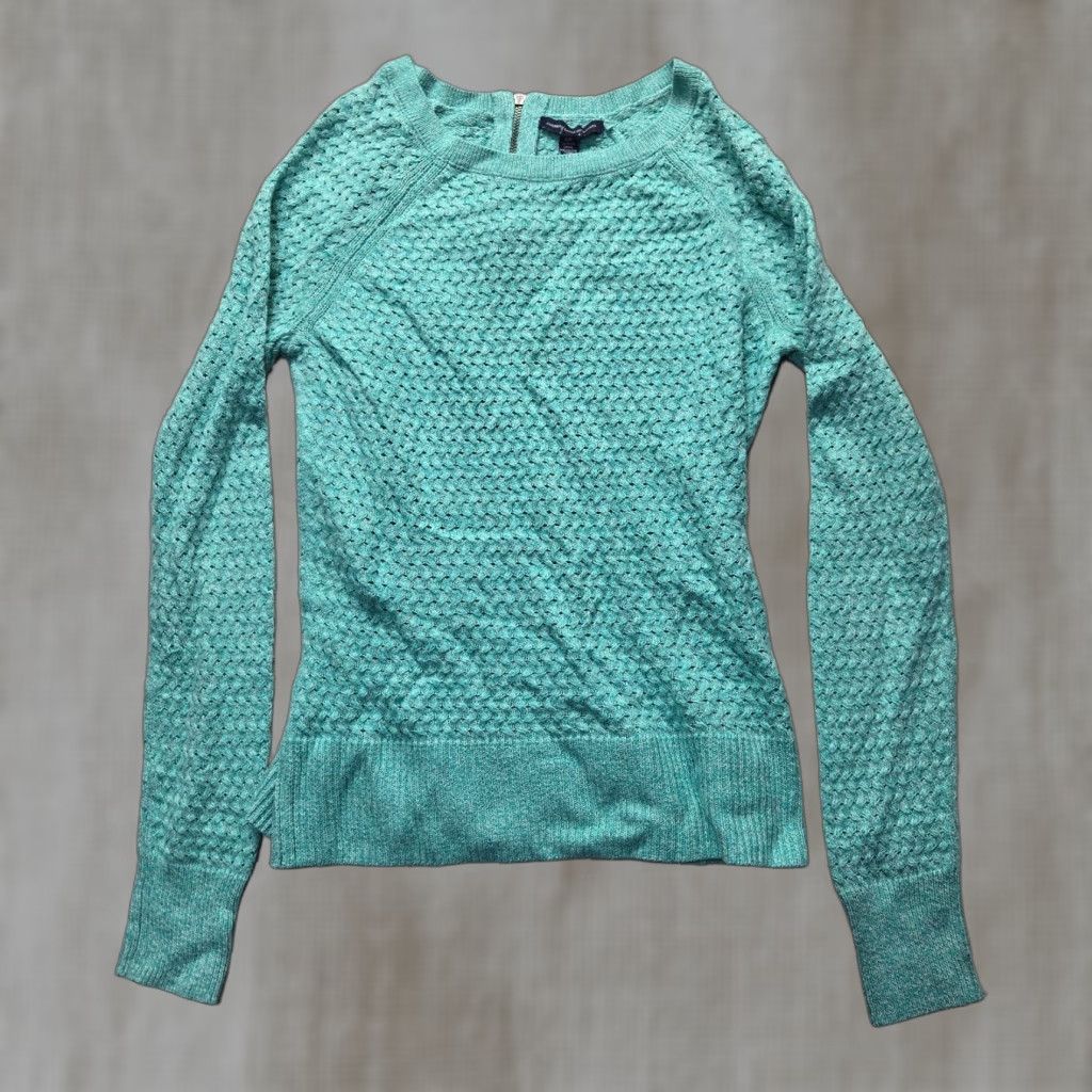 American Eagle Outfitters American Eagle Sweater Adult Women's S Small Open Knit Stretch Blue Top Size S / US 4 / IT 40 - 1 Thumbnail