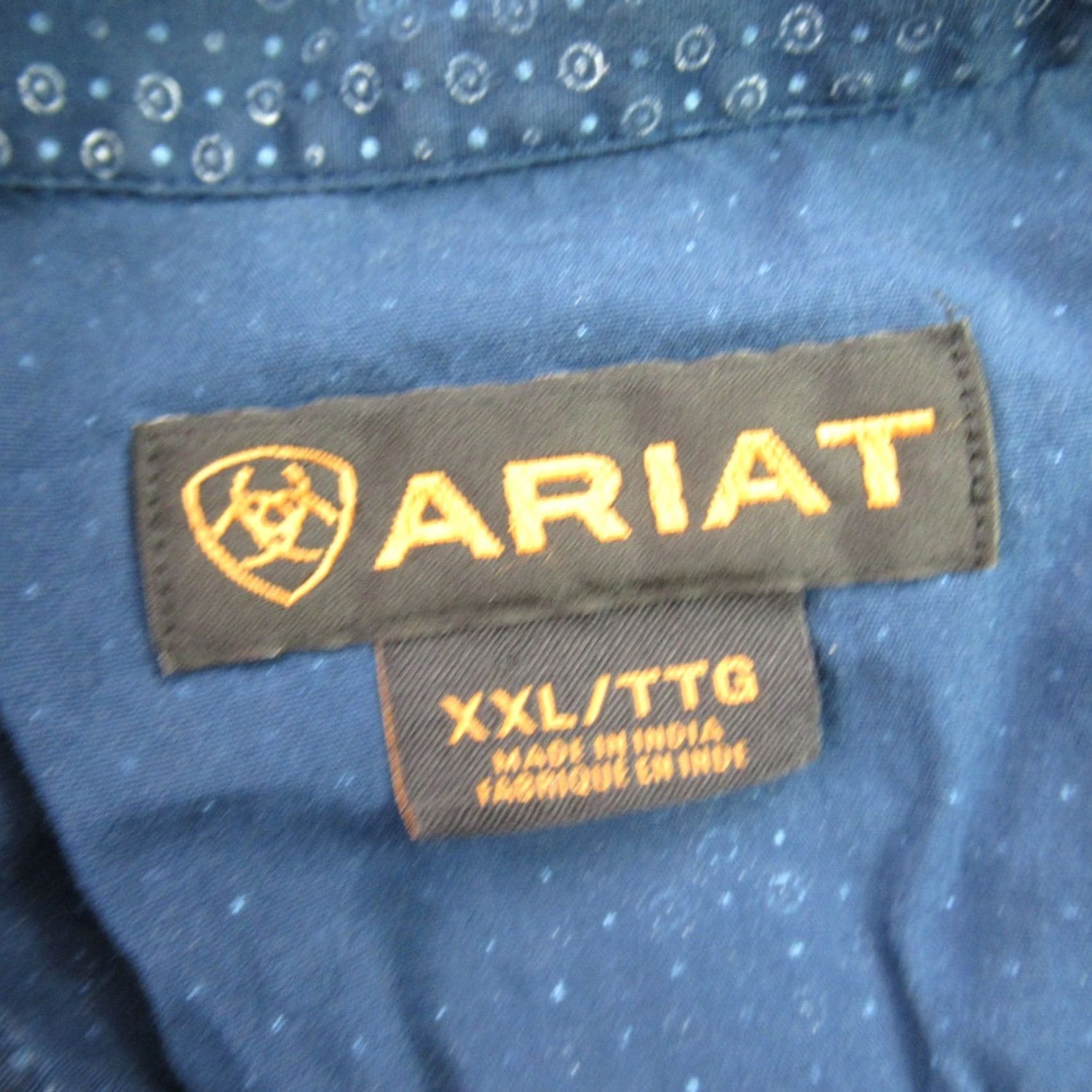 Ariat Ariat Shirt Mens 2XL Long Sleeve Snap Front Pockets Western Casual Lightweight Blue Cotton Button-Up Shirt Mens Regular Size US XXL / EU 58 / 5 - 3 Thumbnail