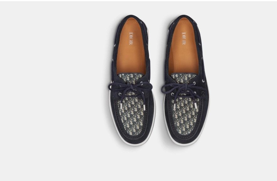 Dior o1w1db10325 3DE38 Granville Loafers in Navy Blue & Beige Size US 7 / EU 40 - 3 Thumbnail
