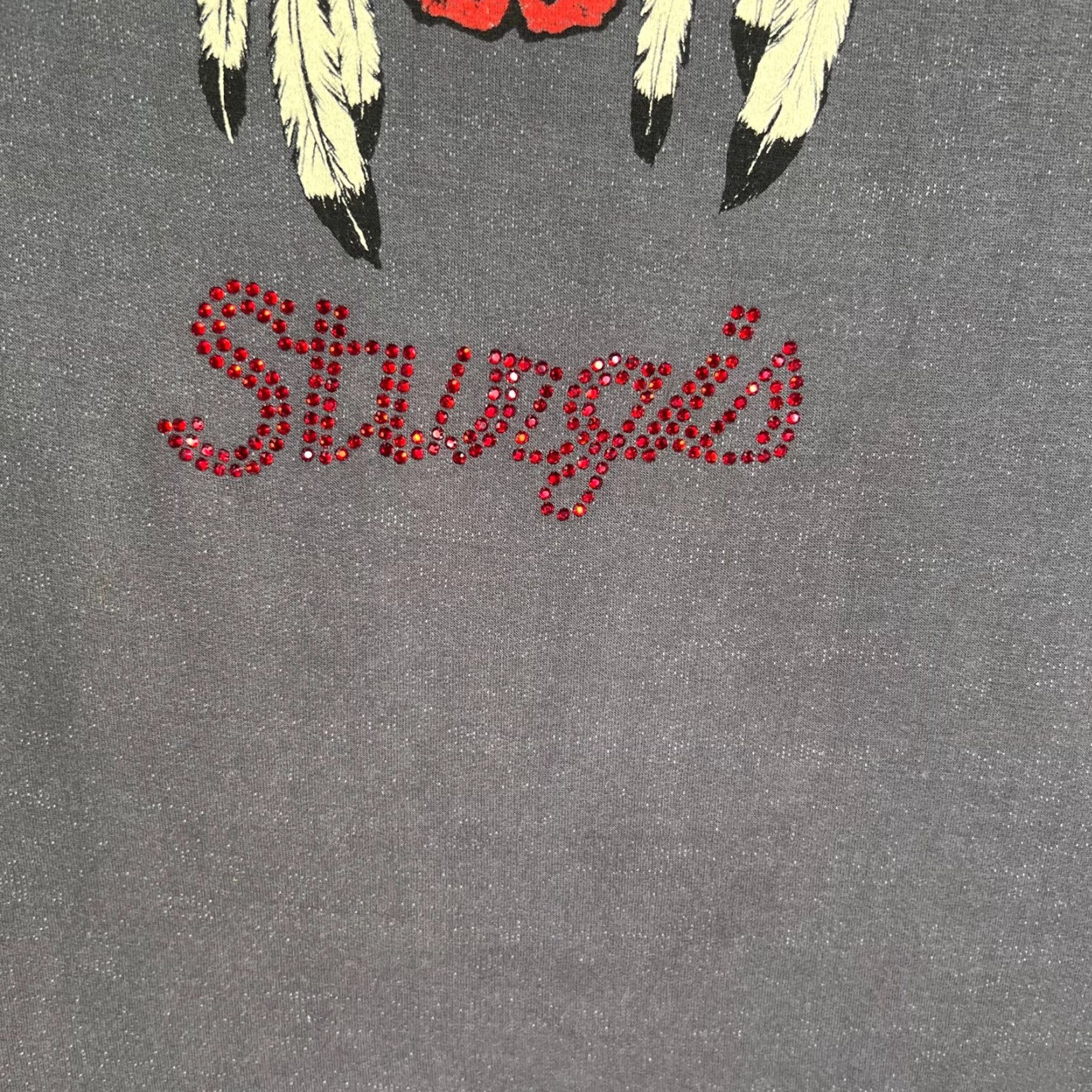 Native Sturgis Black Hills Rally Native Buffalo Top Womens Gray L Sequin Lace Cotton Polyester Blouse Casual Shirt RWB Motorcycle Theme Womens Size L / US 10 / IT 46 - 3 Thumbnail