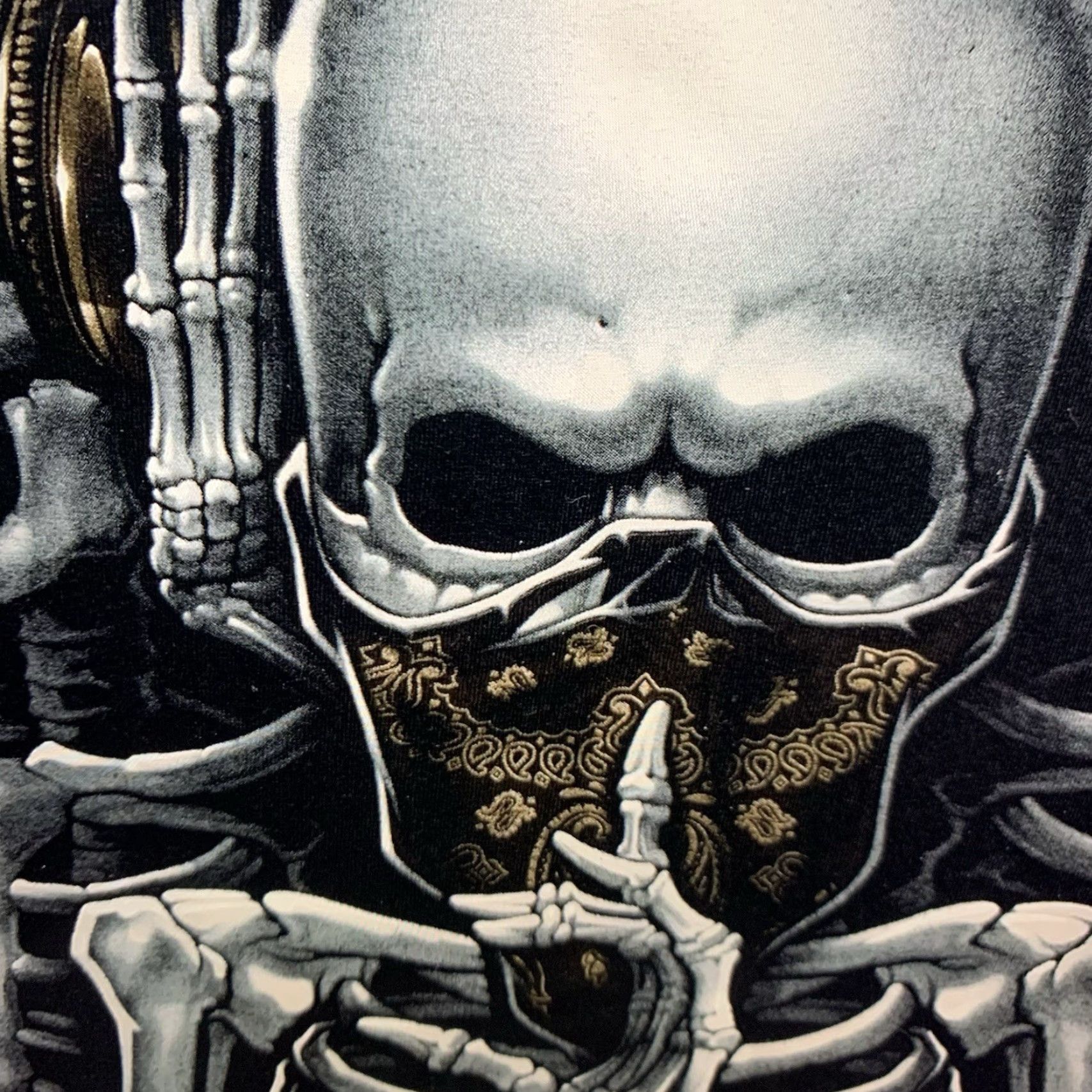 Fruit Of The Loom VINTAGE Fruit of the Loom Men's XL Skull T-Shirt Cyber Tribal Graphic 2000s Casual Summer Spring Size US XL / EU 56 / 4 - 6 Thumbnail