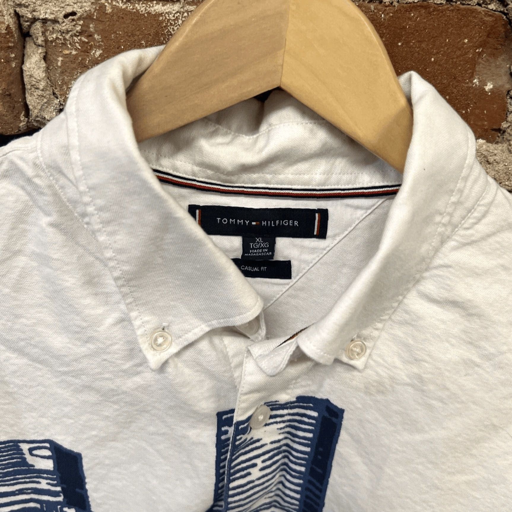 Tommy Hilfiger Tommy Hilfiger Shirt Polo Mens XL Button Collared Solid Blue 100% Cotton Regular Fit Short Sleeve Size US XL / EU 56 / 4 - 2 Thumbnail