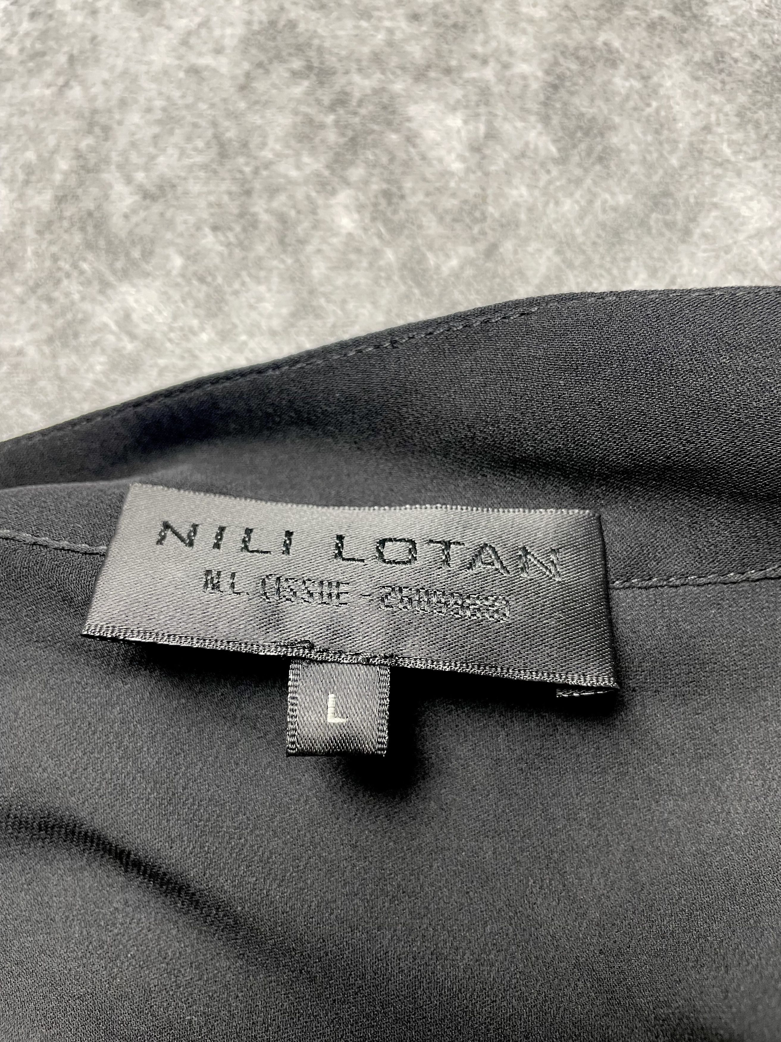 Nili Lotan Nili Lotan Silk Blouse Shirt Classic Black Size L Size L / US 10 / IT 46 - 6 Thumbnail
