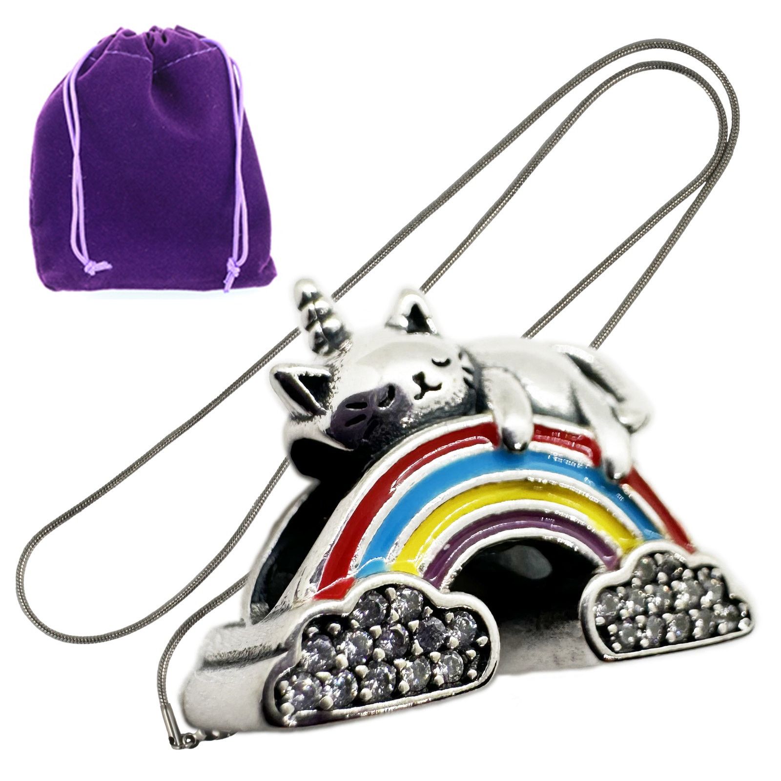 & Other Stories Cat Unicorn on Rainbow Necklace Pendant Jewelry Size ONE SIZE - 1 Thumbnail