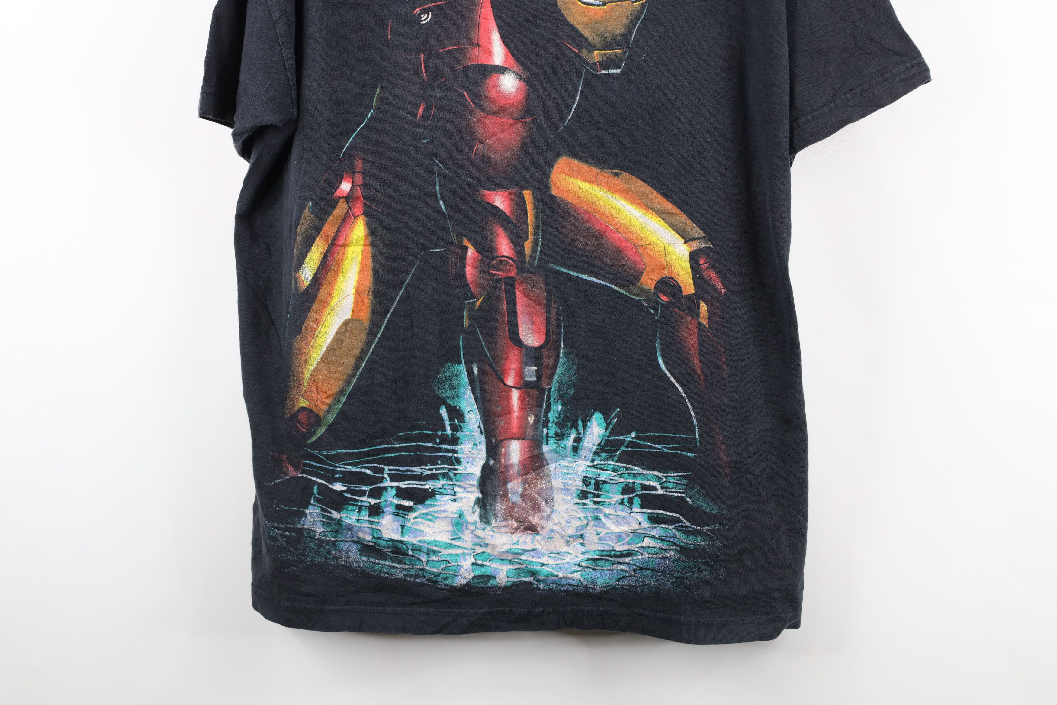 Vintage Vintage Y2K Marvel Comics Jumbo Print Iron Man T-Shirt Black Size US XL / EU 56 / 4 - 3 Thumbnail