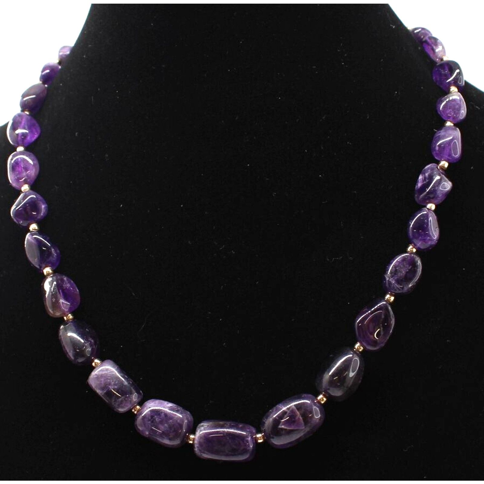 Other Genuine Deep Purple Amethyst Necklace • Polished Stones Size ONE SIZE - 1 Thumbnail