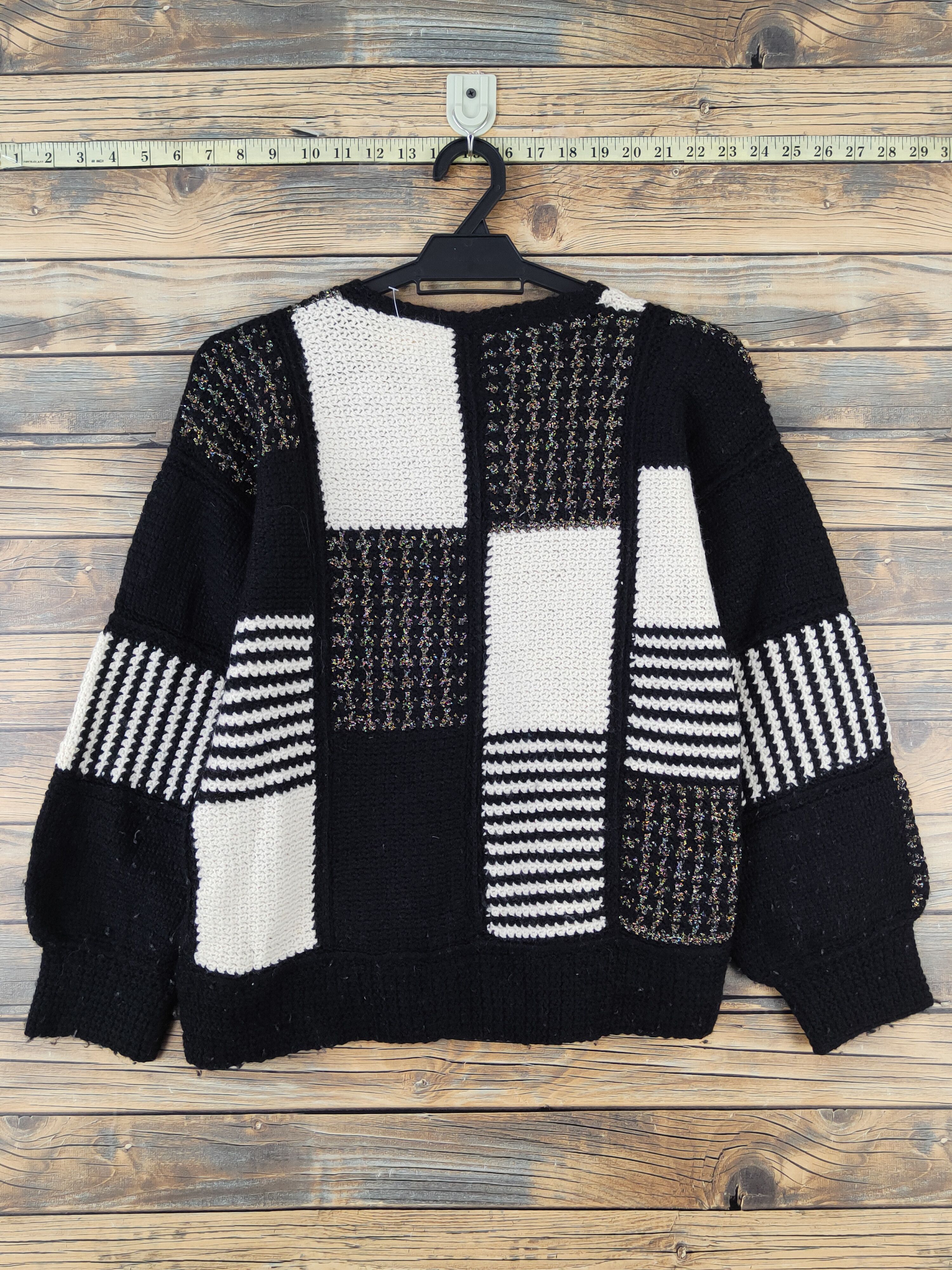 Vintage D Japan checkered Black White Knitwear Sweatshirts #W969 Size S / US 4 / IT 40 - 7 Thumbnail