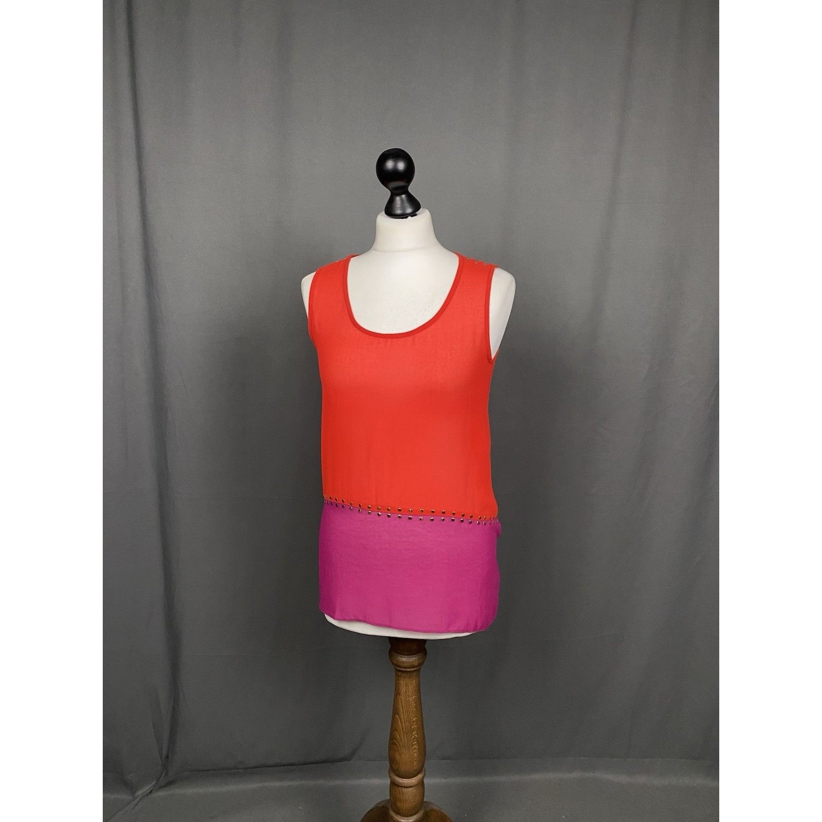 Alexander McQueen Alexander McQueen Women's Red Purple Sleeveless Tunic Dress Size S / US 4 / IT 40 - 2 Thumbnail
