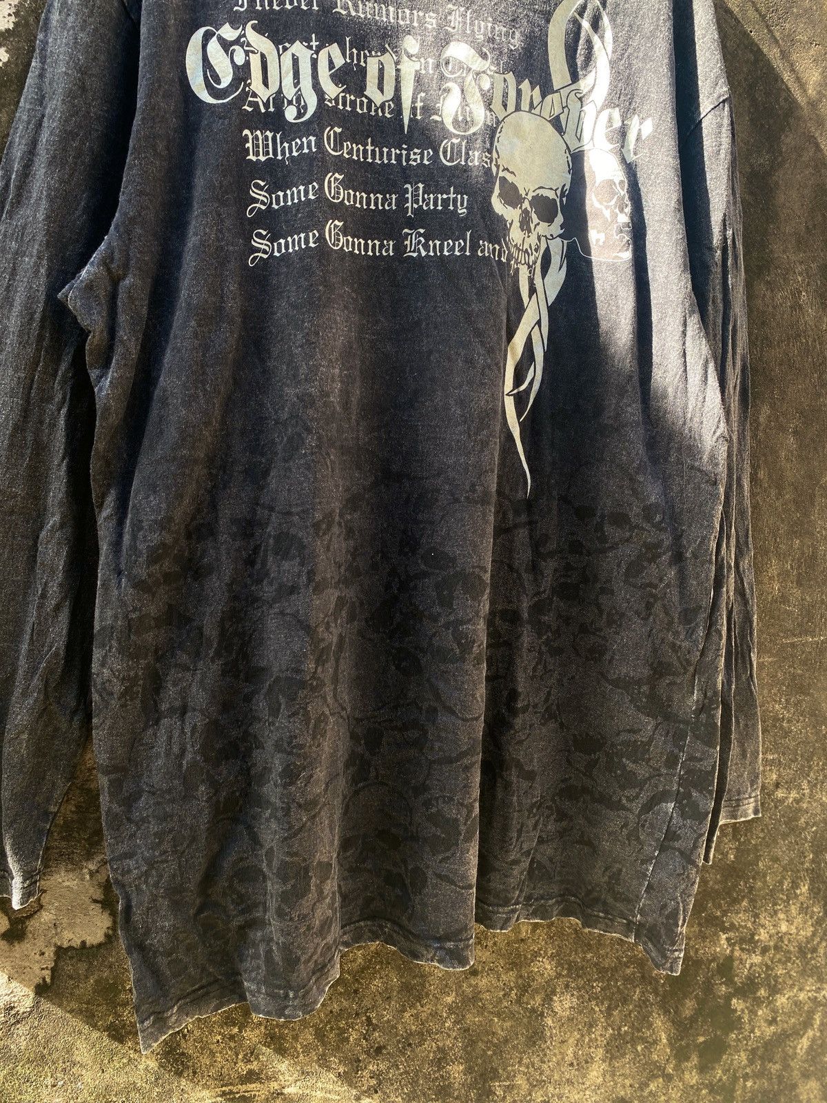 Hysteric Glamour × In The Attic × Yohji Yamamoto Cross Keys Skull Poem Gothic Punk Washed Long sleeve LGB Size US XXL / EU 58 / 5 - 4 Thumbnail