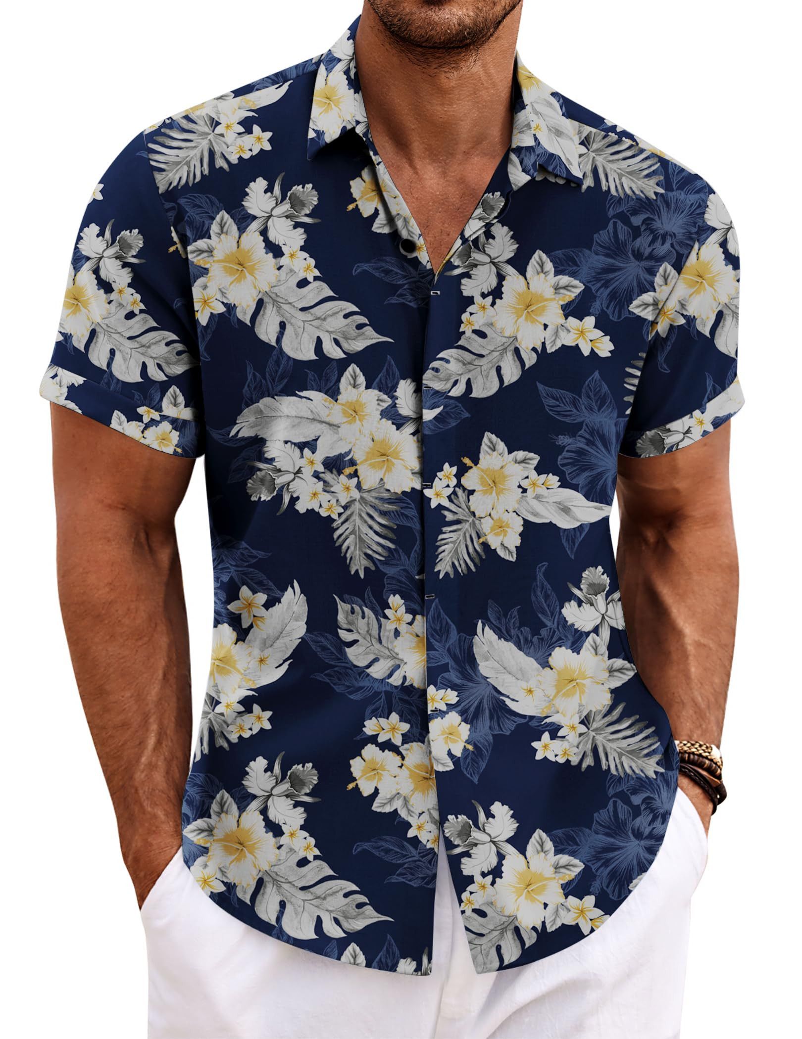 Vintage Men's linen beach summer shirt Size US L / EU 52-54 / 3 - 4 Thumbnail