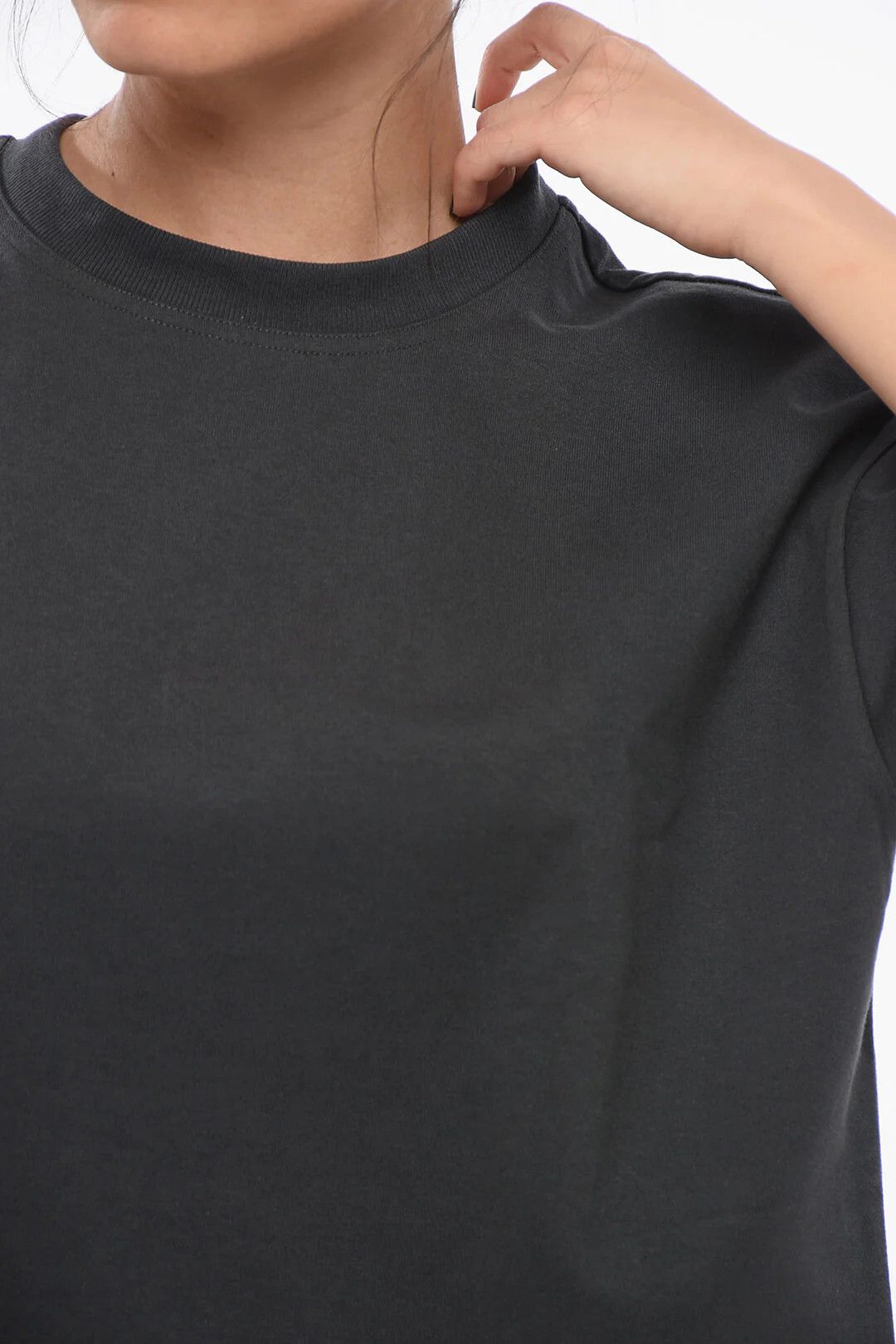 Bottega Veneta og1mm0426 Cotton Crewneck T-Shirt in Grey Size XS / US 0-2 / IT 36-38 - 3 Thumbnail