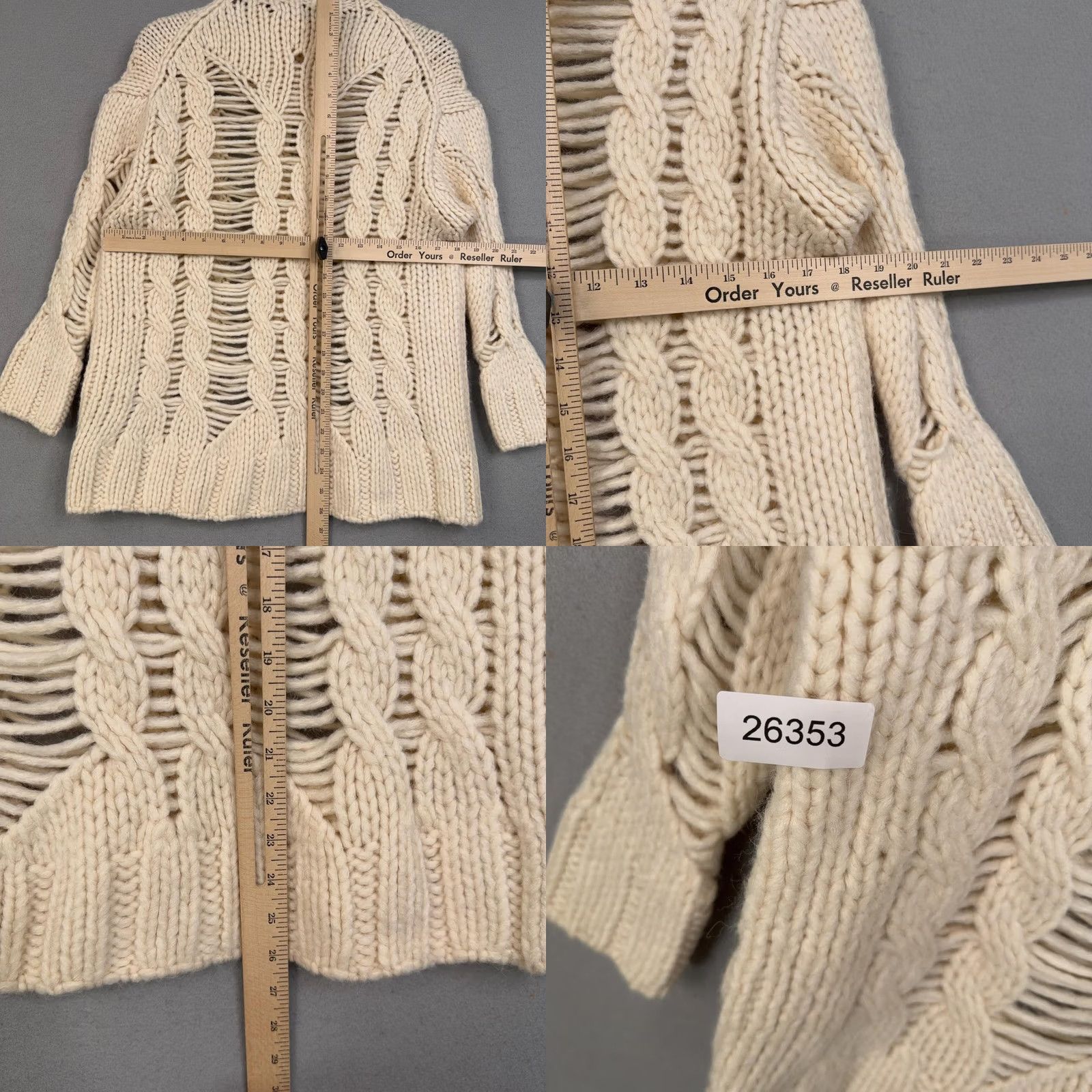 Zara Zara Sweater Womens Small White Open Cable Knit Turtleneck Chunky Pullover NWT Size S / US 4 / IT 40 - 8 Thumbnail