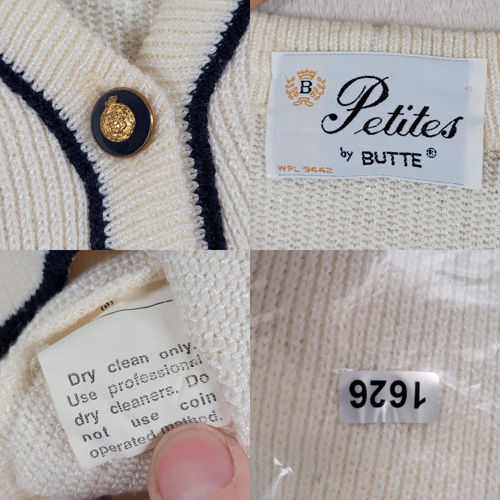Buttero VINTAGE Butte Petites White Cardigan Knit PS White Casual Womens PS Old money Grandmacore Coastal grandma Size S / US 4 / IT 40 - 10 Thumbnail