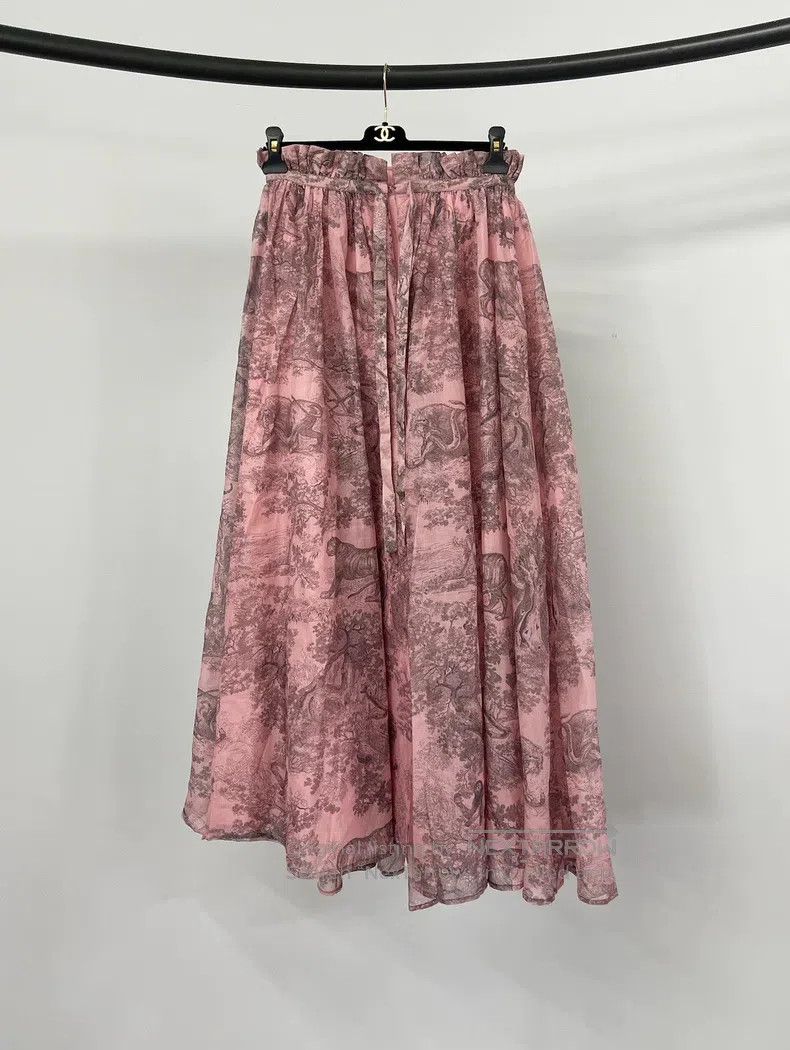 Dior Dior Vacation Series Pink Juyi Printed Long Skirt Size 26" / US 2 / IT 38 - 1 Thumbnail