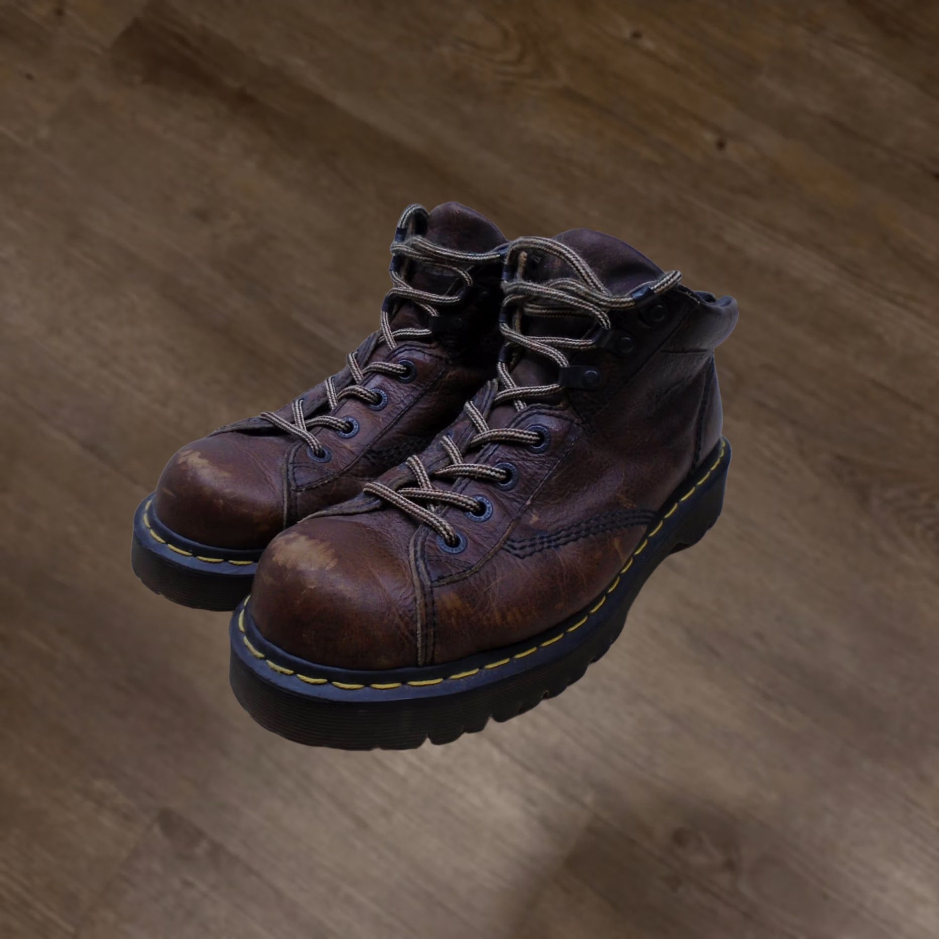 Dr. Martens Dr. Martens Y2K Brown Platform Boots 9806 | Grailed