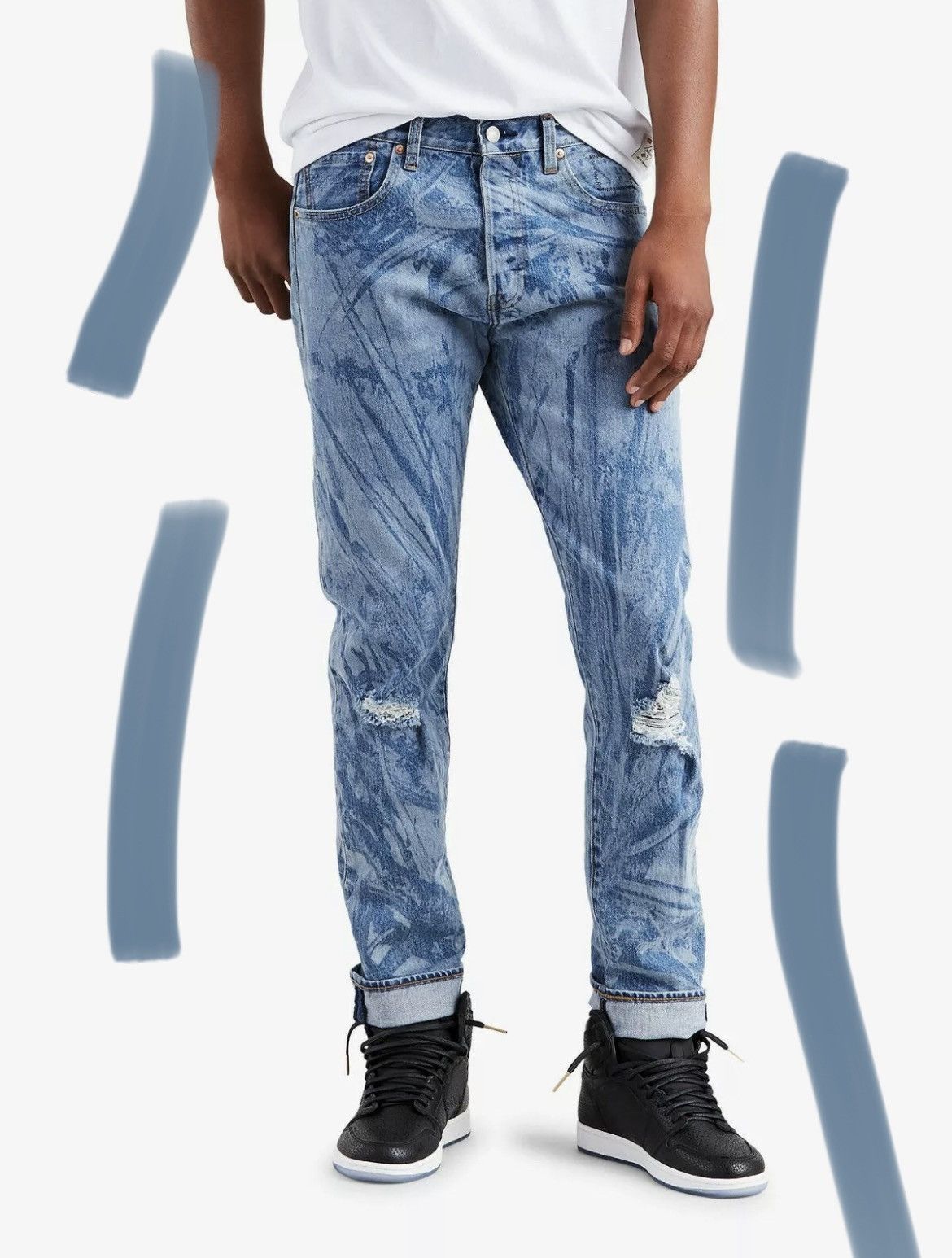 Levi's × Levi's Made & Crafted × Levi's Vintage Clothing BNWT JUSTIN TIMBERLAKE 501 ST Big E Slim Taper Washed Denim Jeans Pants Size US 33 - 13 Thumbnail