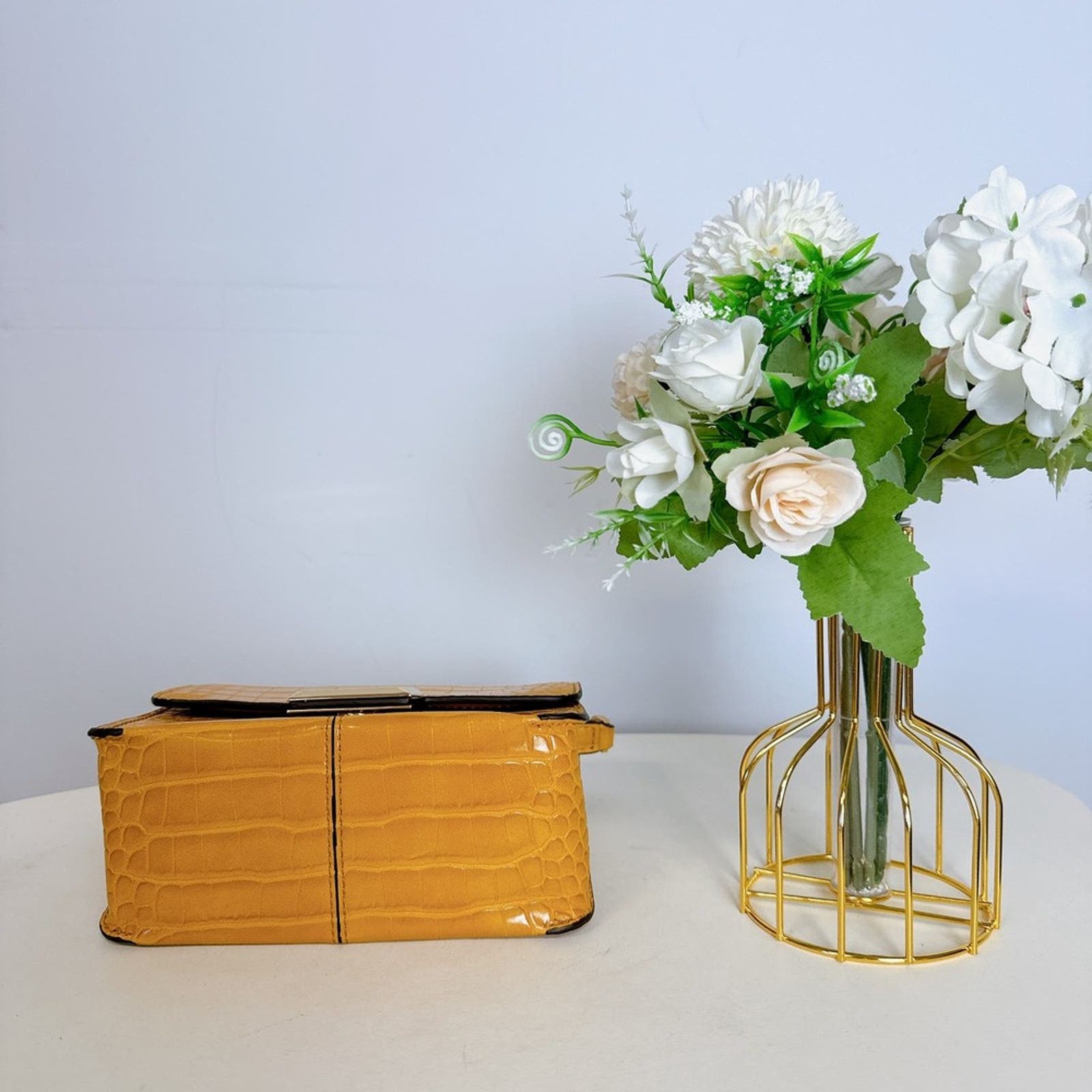 Michael Kors Michael Kors 35F1G6SS1E Sonia Sm Crocodile Embossed MARIGOLD Size ONE SIZE - 5 Thumbnail