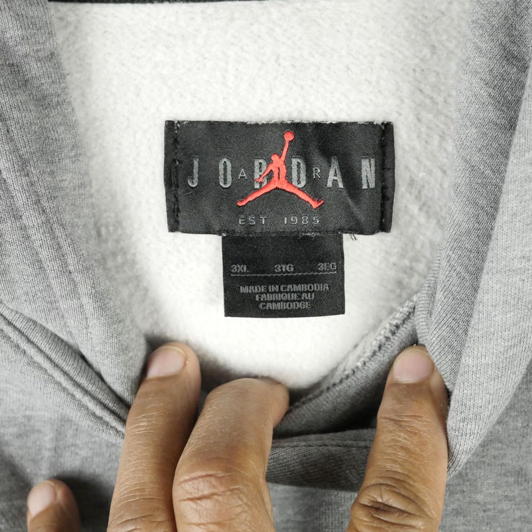 Jordan Brand Jordan Hoodie Mens 3XL Gray Fleece Pullover Jumpman Logo Sweatshirt DA9818-091 Size US XXL / EU 58 / 5 - 7 Thumbnail