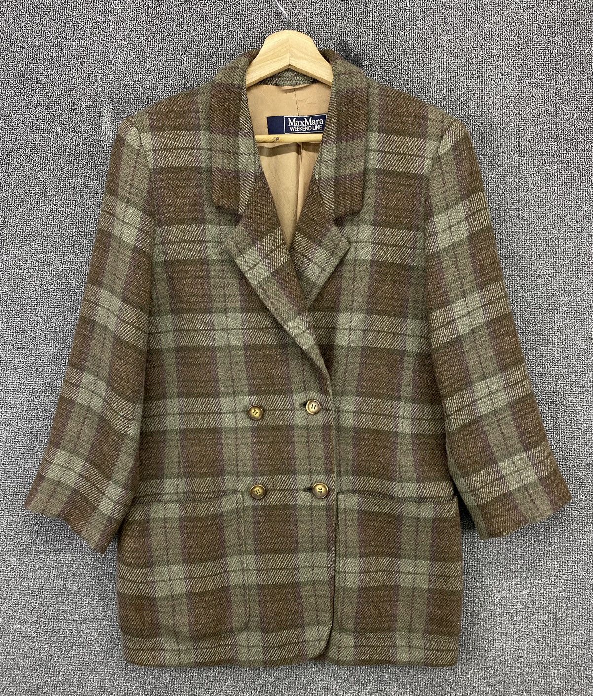 Max Mara Vintage Max Mara Weekend Line Shadow Plaid Wool Coat Jacket Size M / US 6-8 / IT 42-44 - 1 Thumbnail