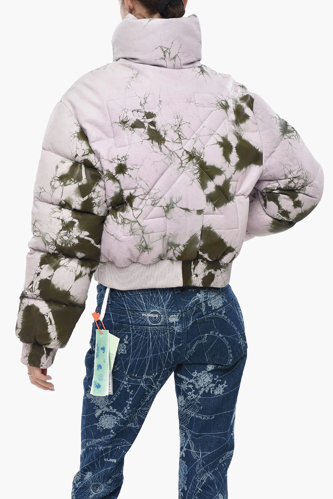 Off-White og1mm0426 Leather Padded Jacket in Pink Size S / US 4 / IT 40 - 2 Thumbnail