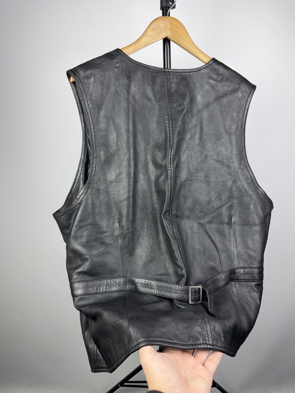 Vintage 90s Retro Biker Racing Opium Western Leather Vest