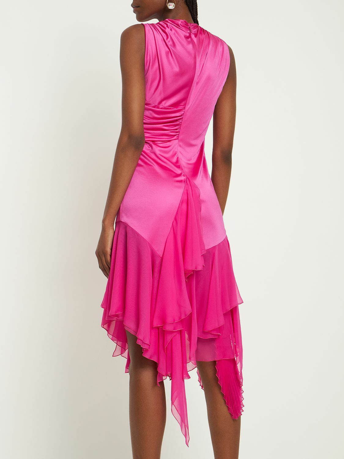 Versace o1y0226 Mini Dress in Fuchsia Size M / US 6-8 / IT 42-44 - 4 Thumbnail