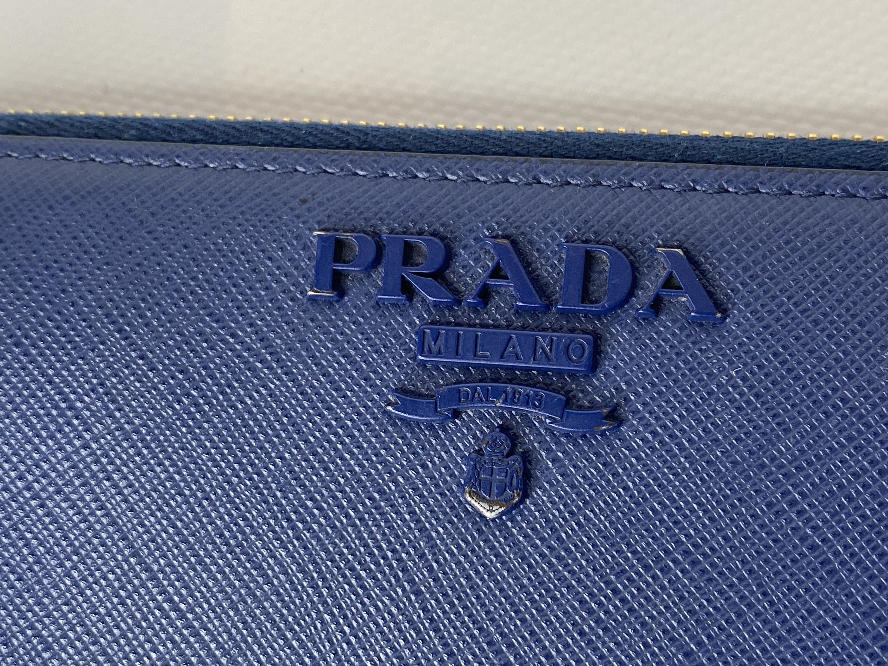 Prada PRADA LONG WALLET SAFFIANO LEATHER LARGE NAVY BLUE ZIP Size ONE SIZE - 3 Thumbnail